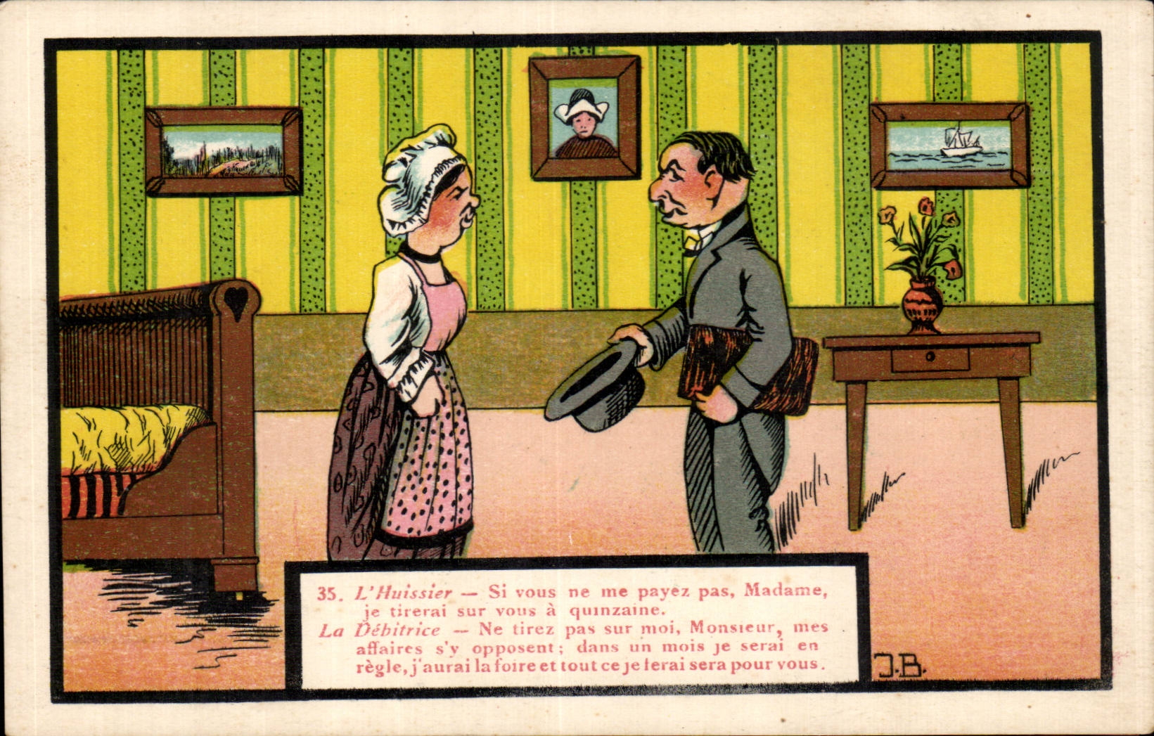 CPA Fantaisie L'huissier 