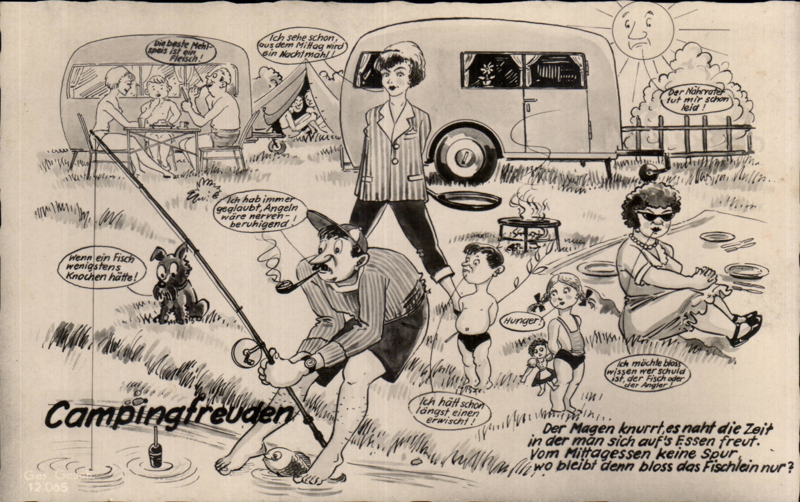 CPA Fantaisie Humour Campingfreuden