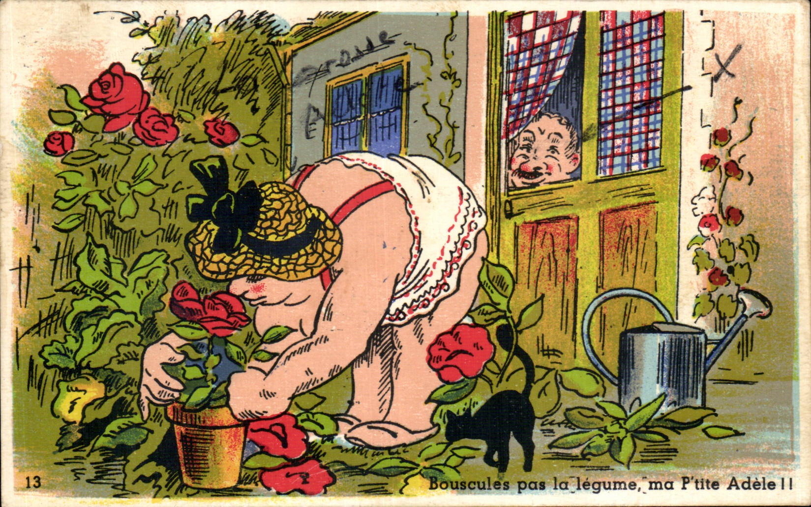 CPA Fantaisie Bousculers pas la legume ma ptite Adele 