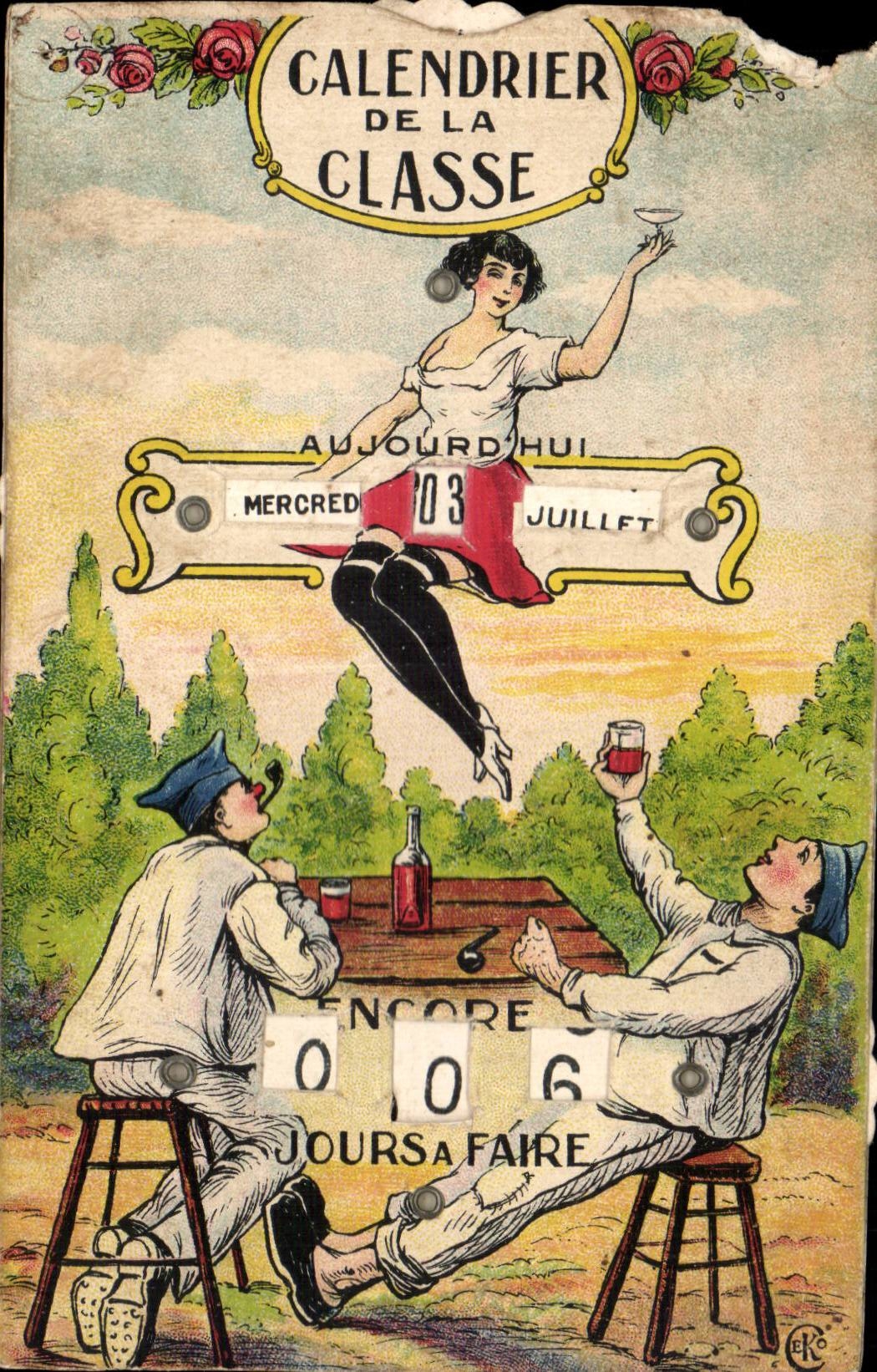 CPA CHART HAS SYSTEM Militaria Calendrier of the class