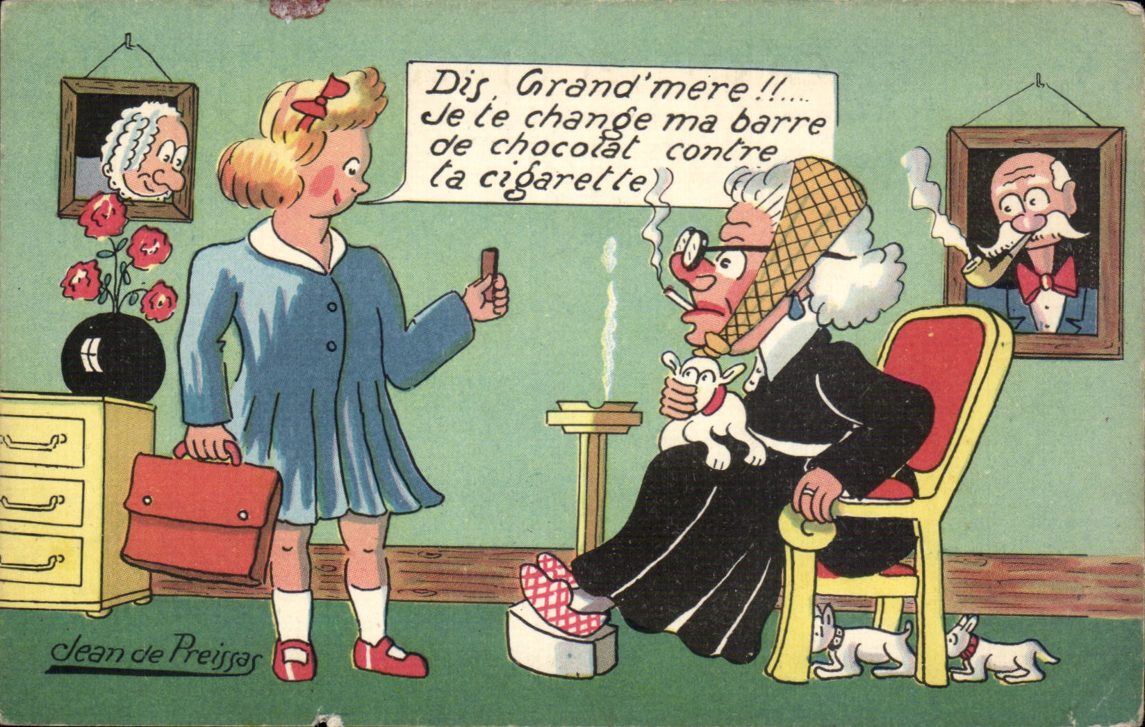 Humour - Illustration - grandmere - grandma - grandmother - CPA 