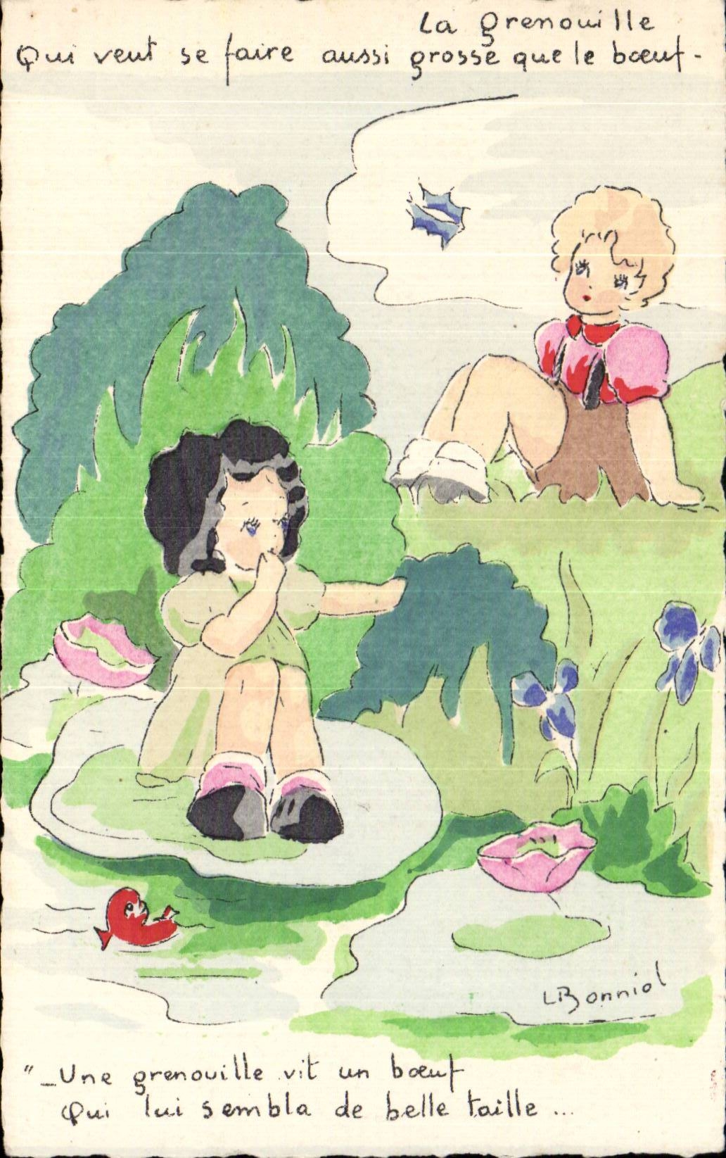 Fantasia - nino - ninos que juegan - CPA Bonniol