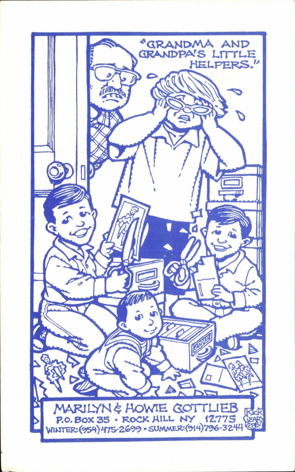 Humour - Illustration - Grandma's and Grandpa's little helpers - CPA 