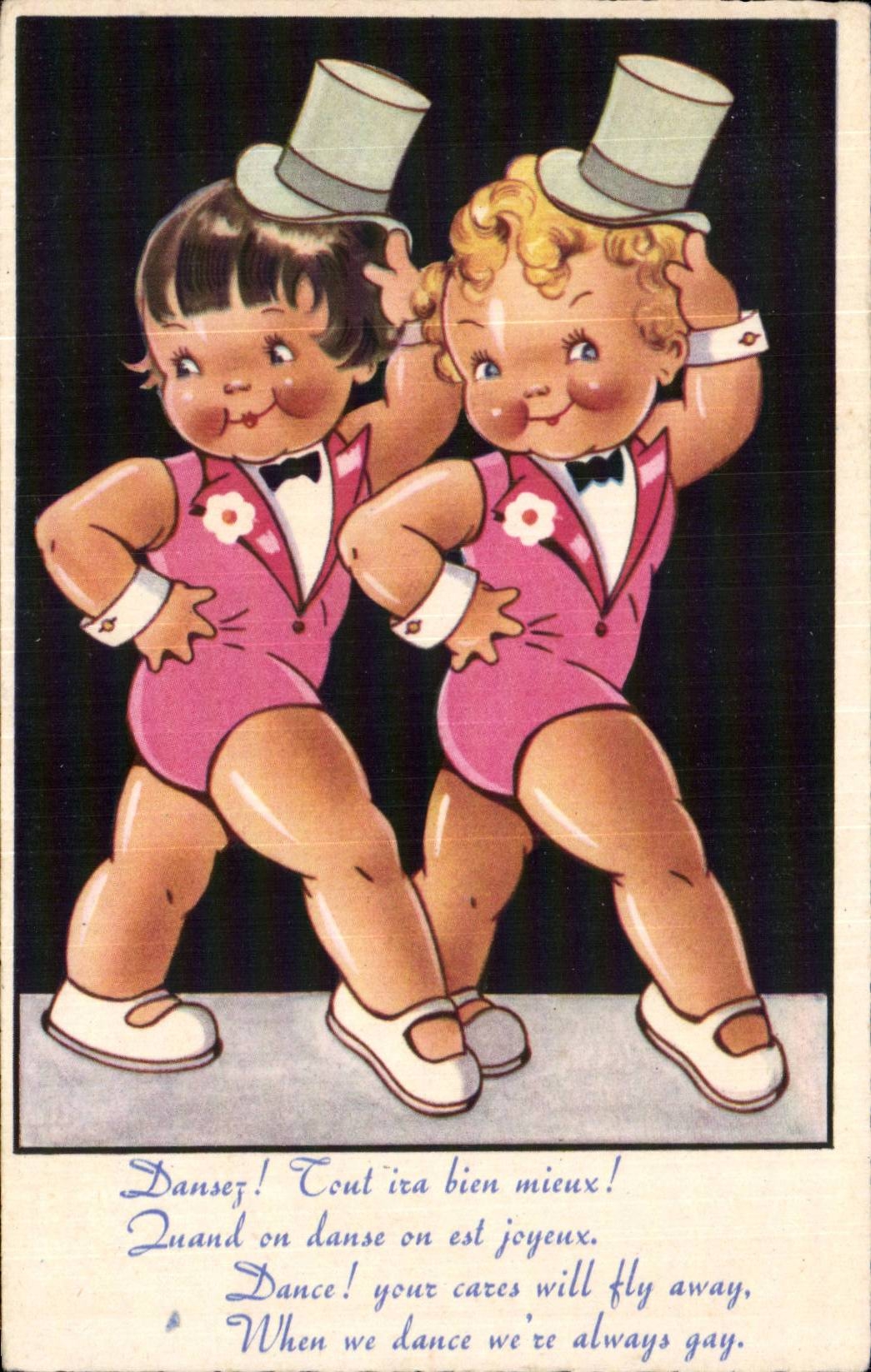 Fantasia - ilustracion - muchachas del pasillo de danza - ilustracion - CPA