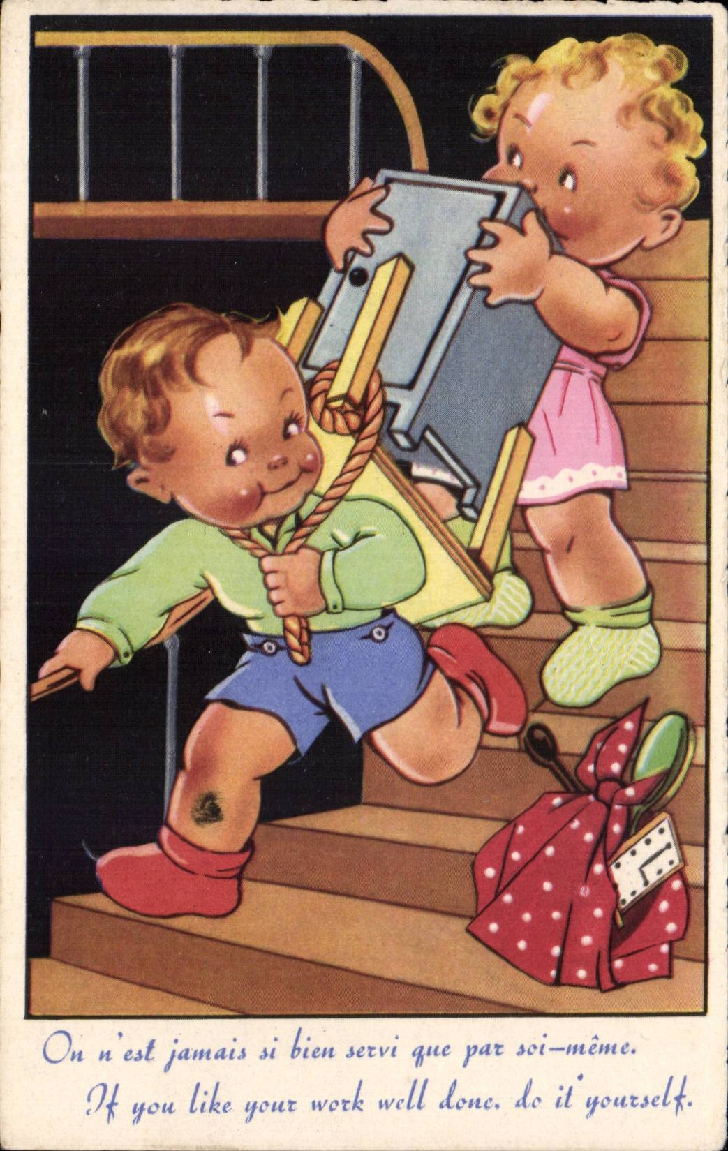 Fantasia - ninos - dia movil - CPA