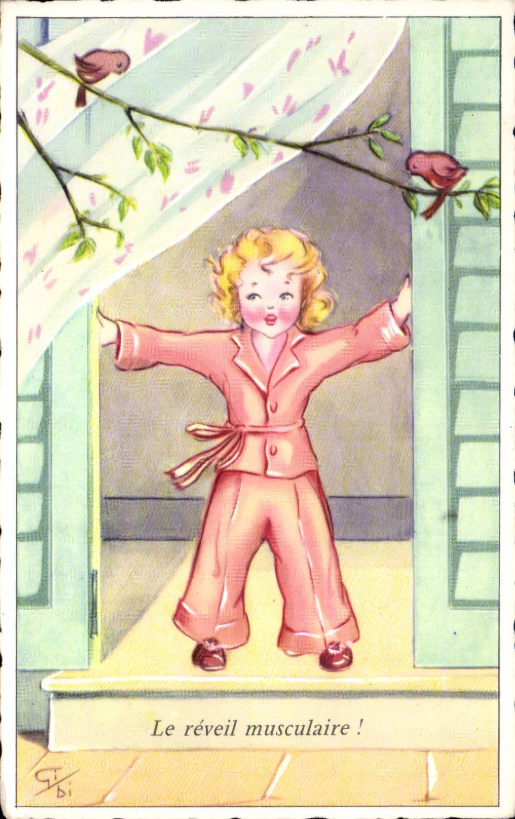 Fantasia - nino - ilustracion - nina hermosa - CPA