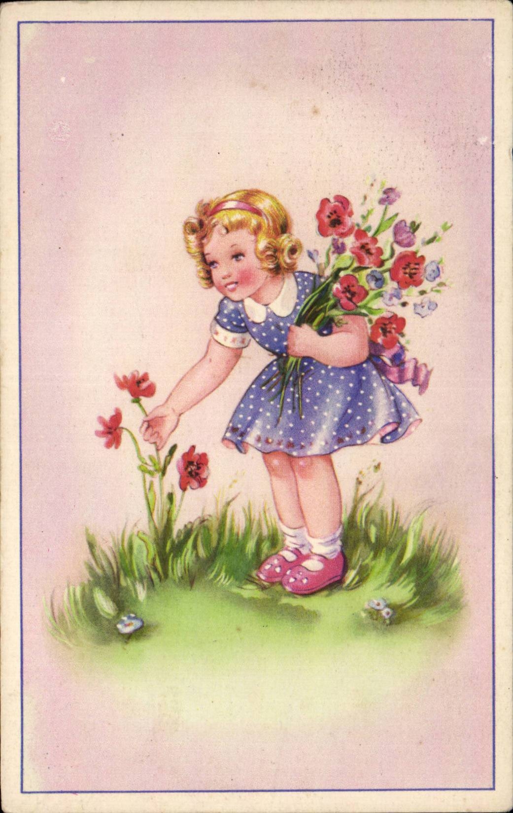 Fantasia - nino - ilustracion - nina hermosa - CPA