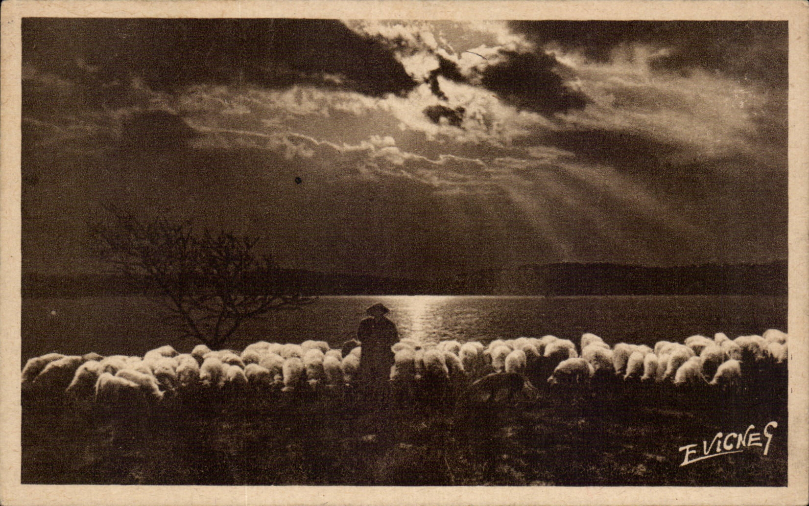 In Guyenne Gascogne - One evening at the Edges of the Lakes - CPA