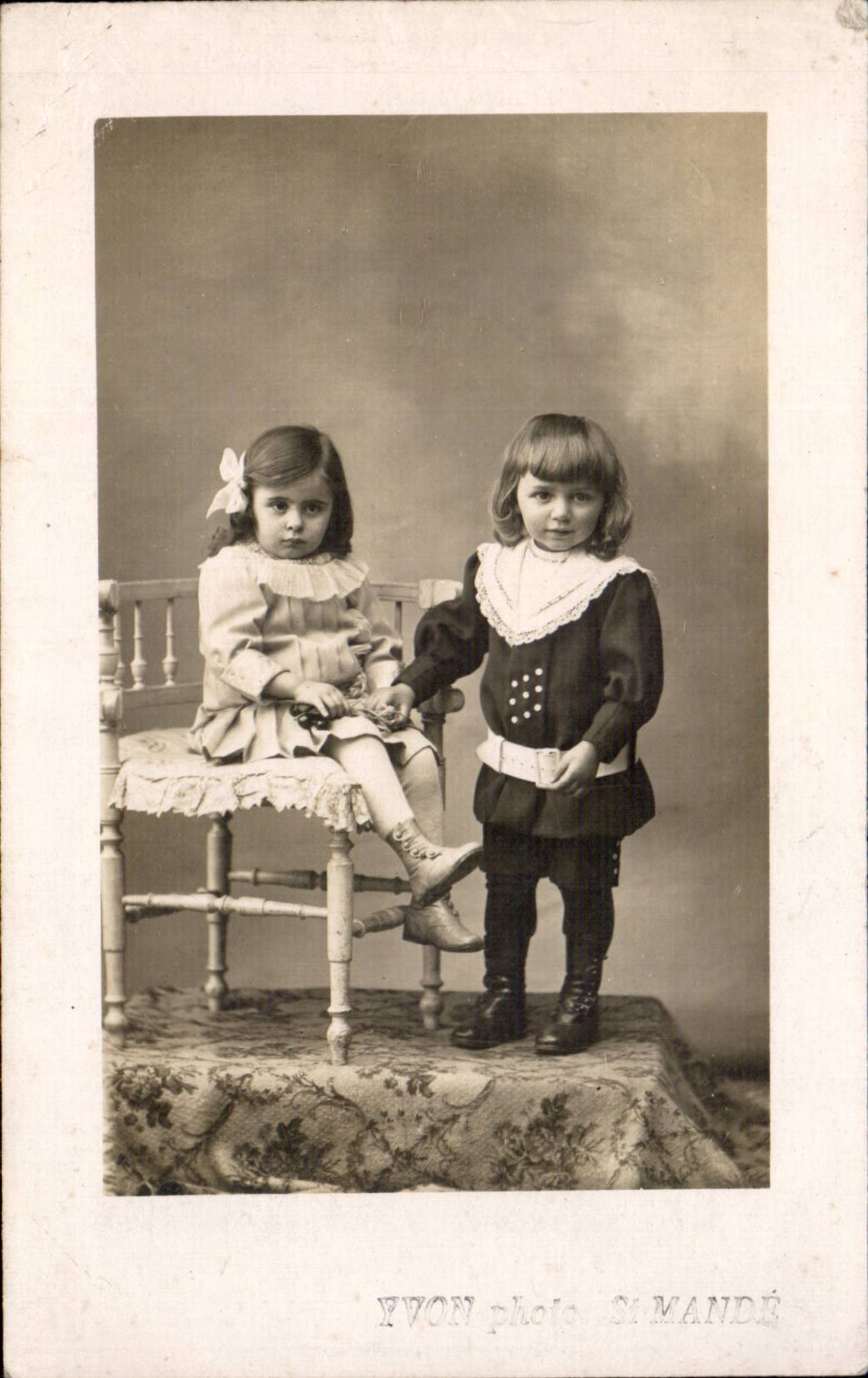 Fantasia verdadera de la foto - ninos - muchacha - dos muchachas dulces CPA