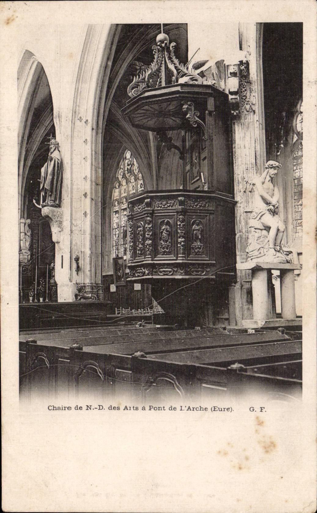 Pont de l'Arche - the Church - Interior - CPA