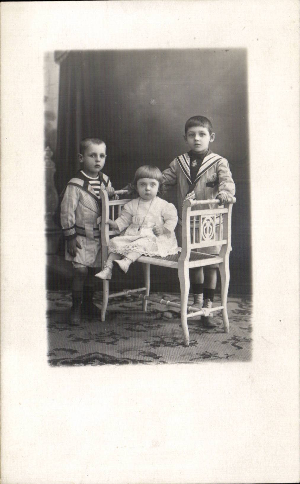 Fantasia verdadera de la foto - ninos - tres ninos - CPA