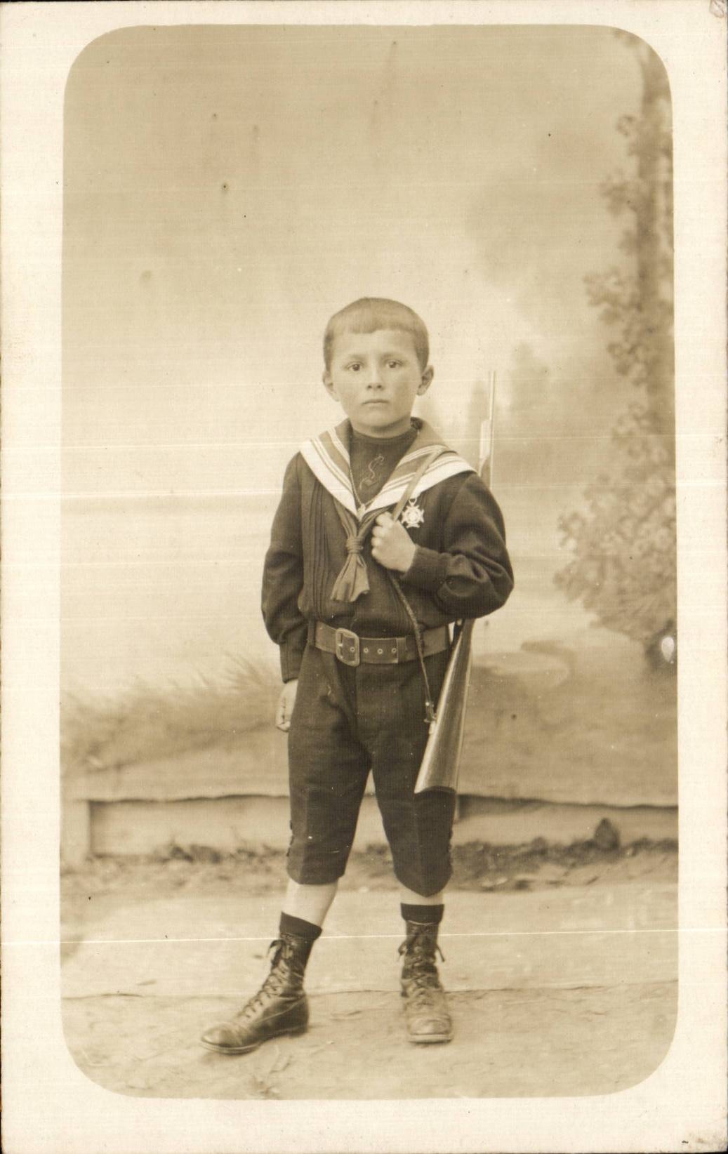 Real photo Fantasy - Children - Boy - scouting - servant boy scout in uniform - CPA