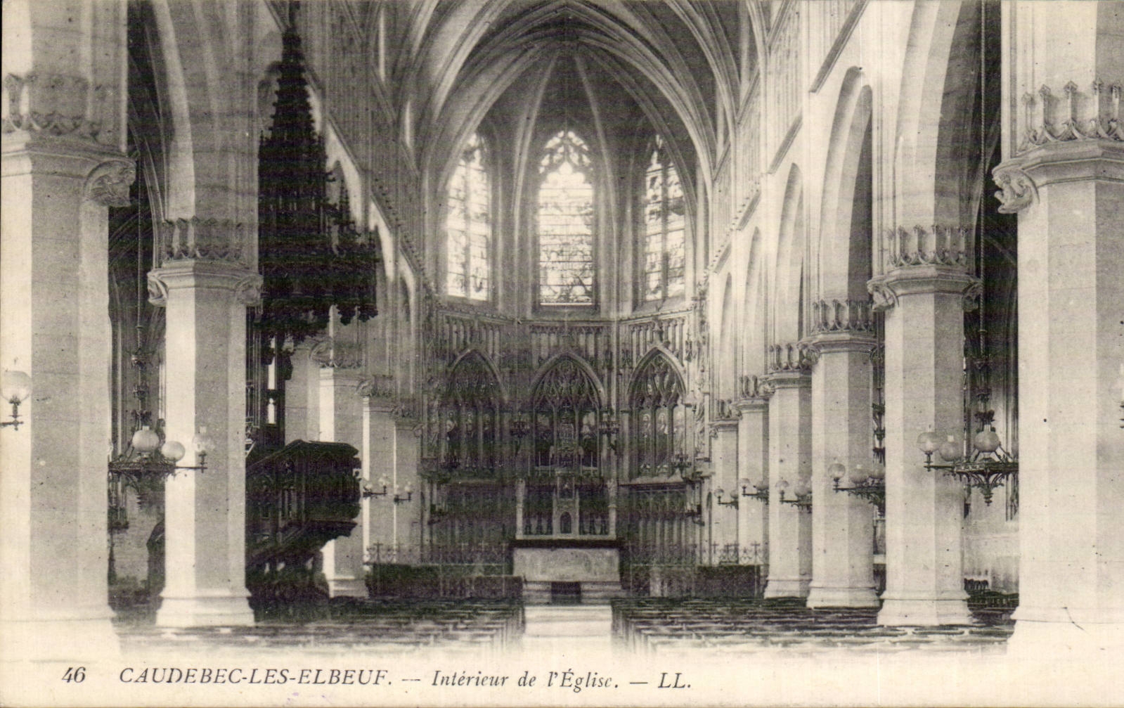 Caudebec Elbeuf - Interior of the Church - CPA