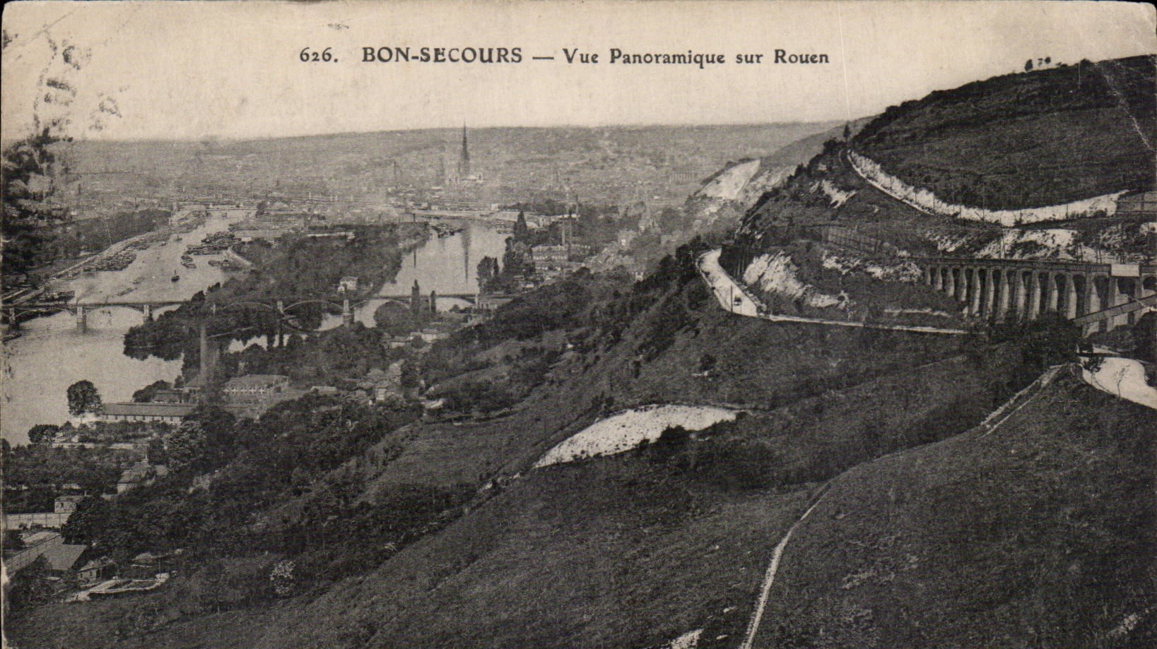 Bonsecours - Panoramic View on Rouen CPA