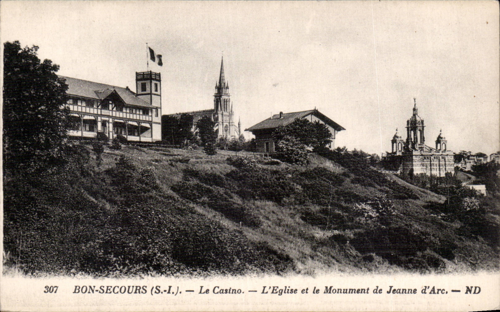 Bonsecours - the Casino - the Church - Monument of Jeanne d' Arc - CPA