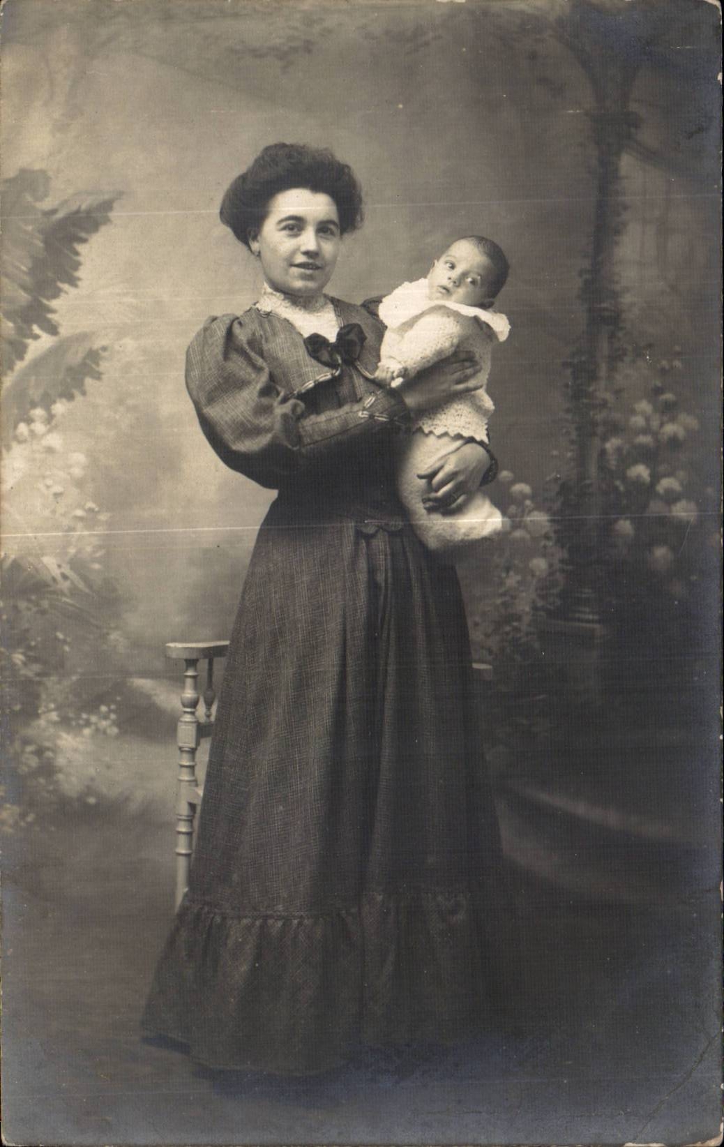 Fantasia - ninos - bebe - bebe - madre y nino - CPA