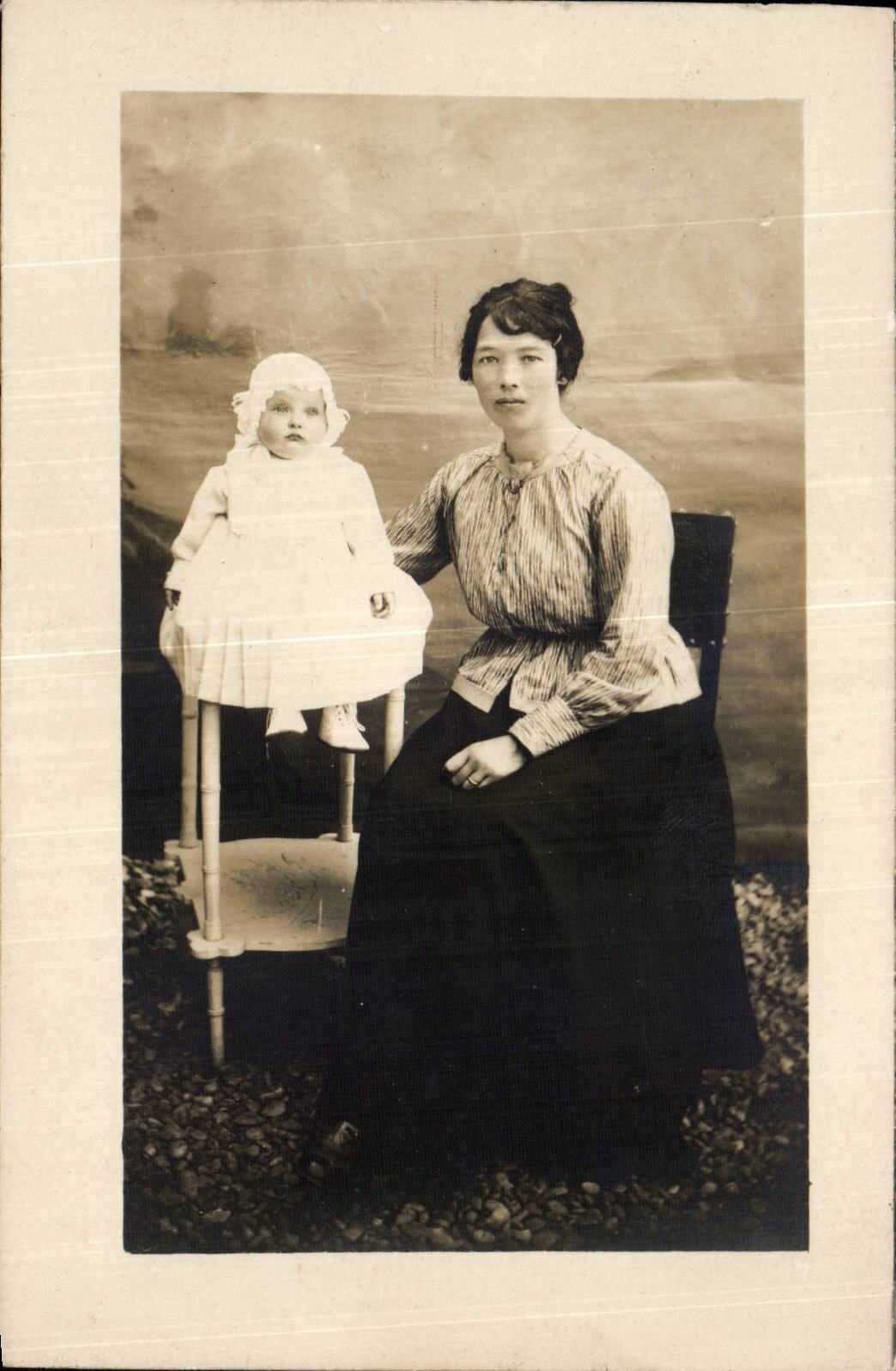 Fantasia verdadera de la foto - ninos - bebe - bebe - madre y nino - CPA