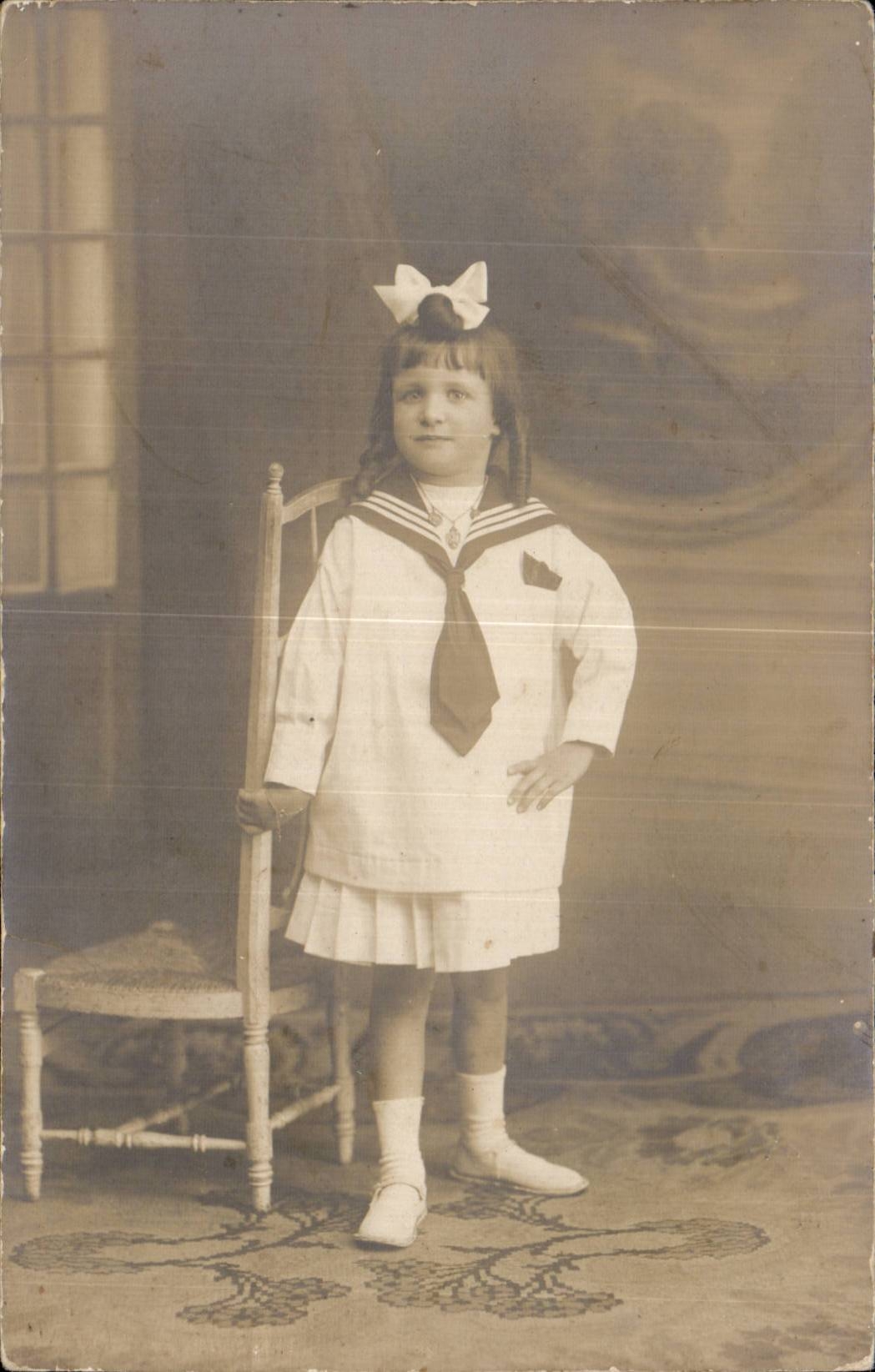 Fantasia verdadera de la foto - ninos - muchacha - nina en marinero sigue - CPA