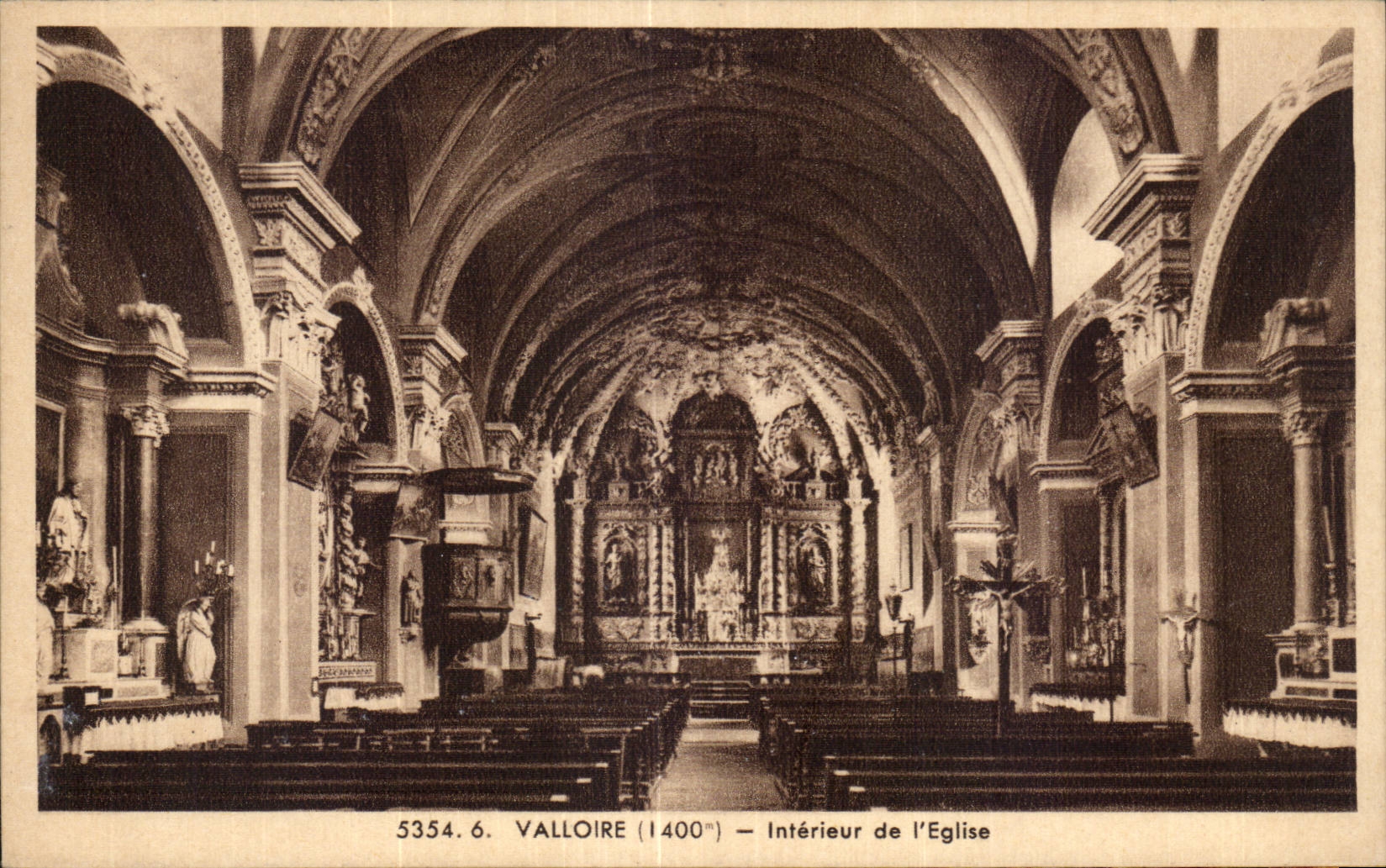 Valloire - Interior of the Church - CPA