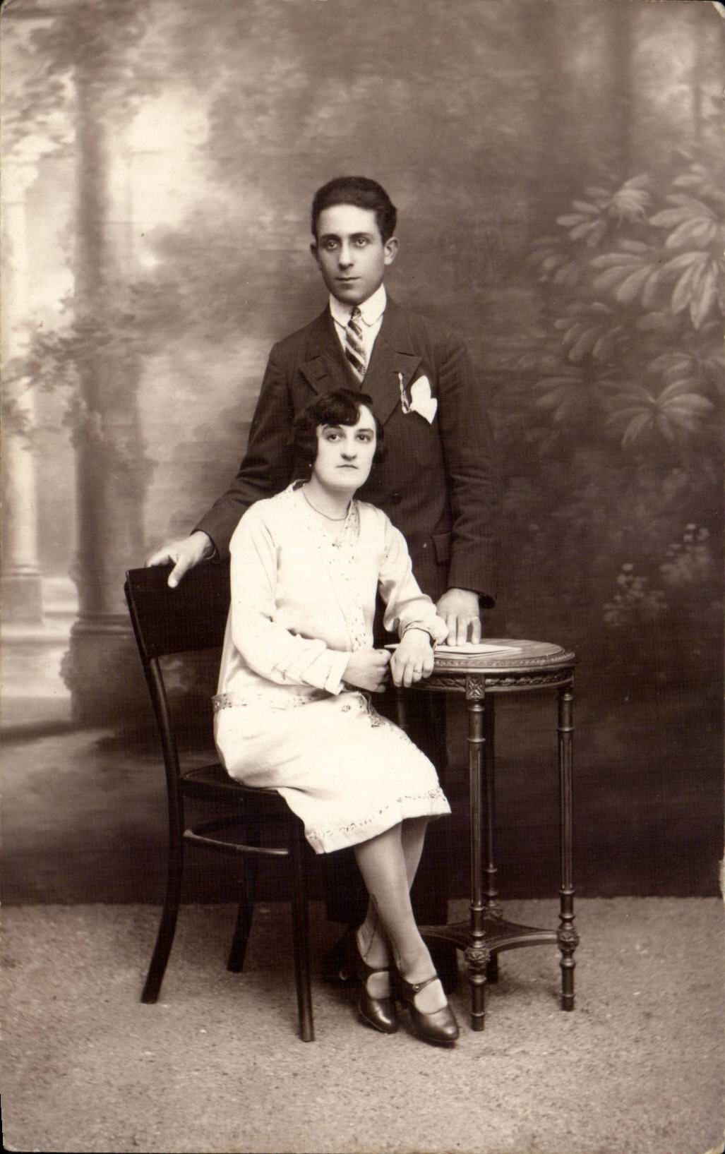 CARTE PHOTO Fantaisie - Couple - portrait - CPA 