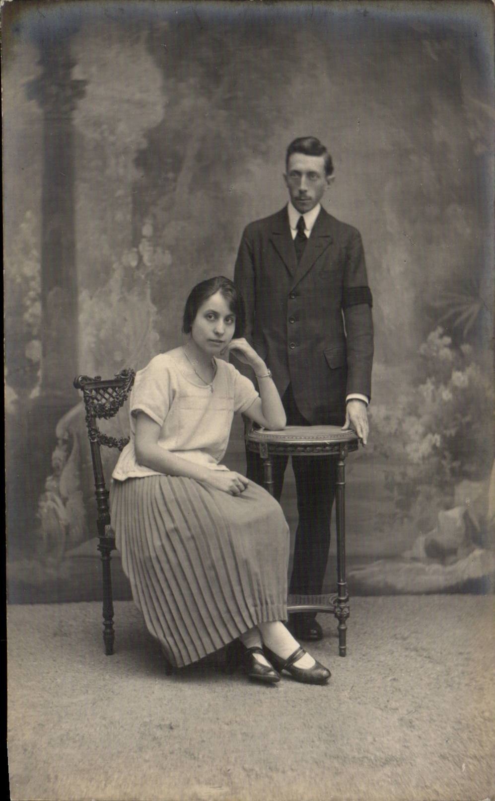 CARTE PHOTO Fantaisie - Couple - portrait - CPA 