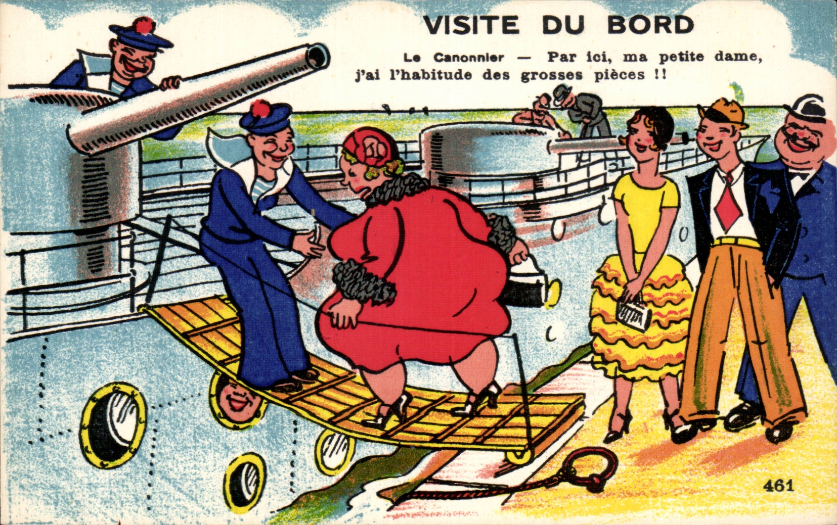 CPA Illustrateur Militaria Visits edge Marine the Bateau gunner Marine