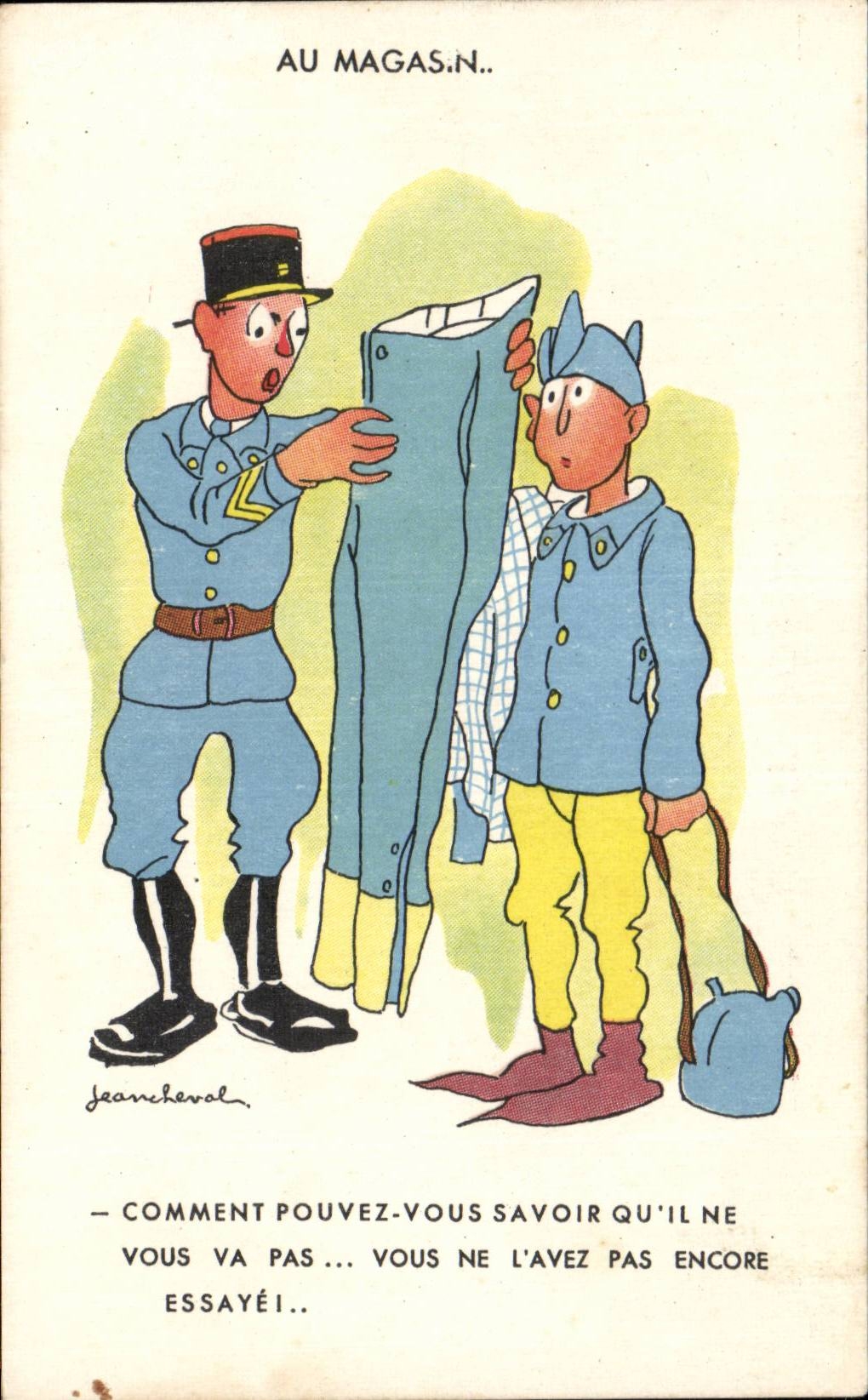 CPA Militaria Illustrator With the store Jean Horse