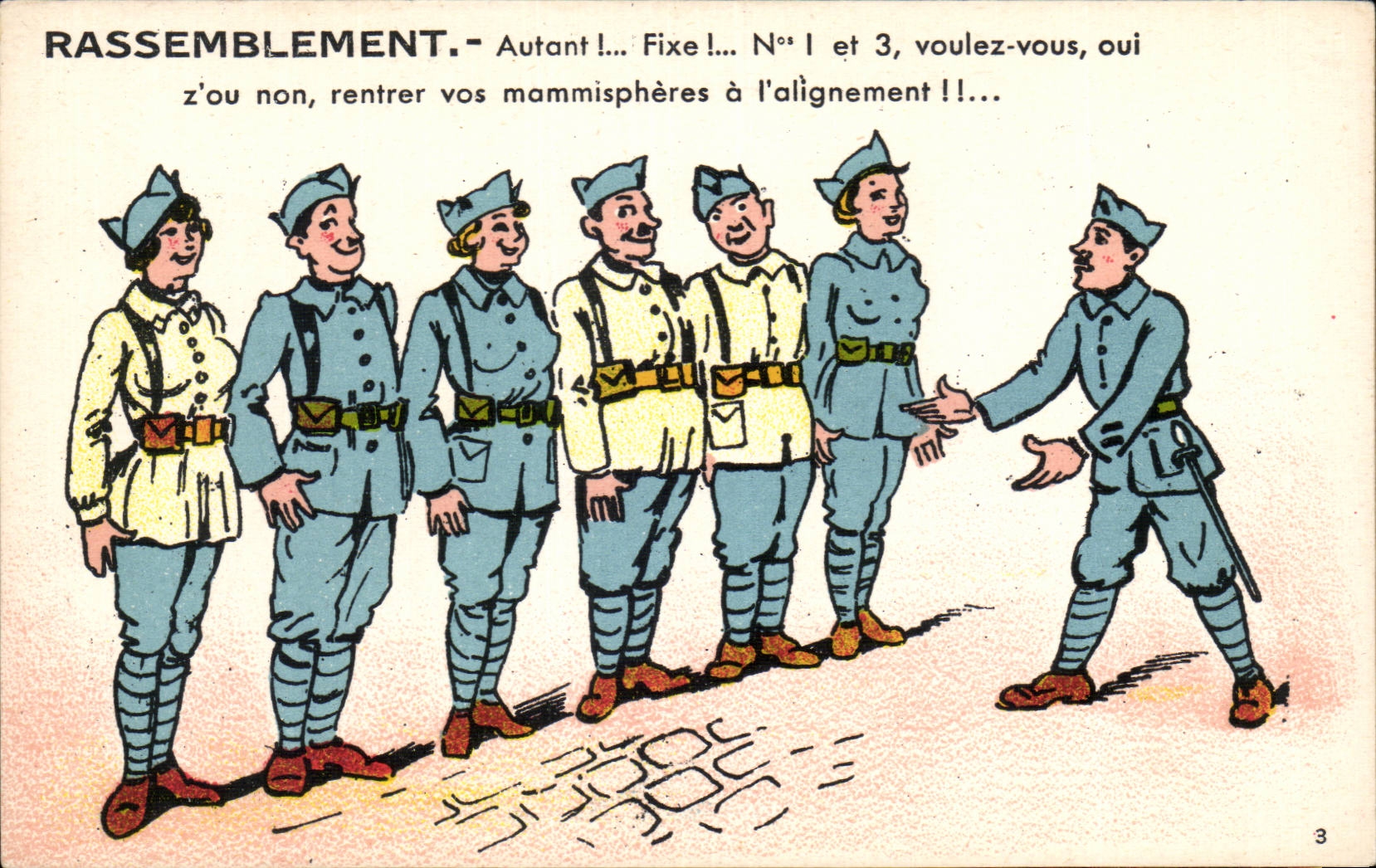 CPA Illustrator Militaria Gathering