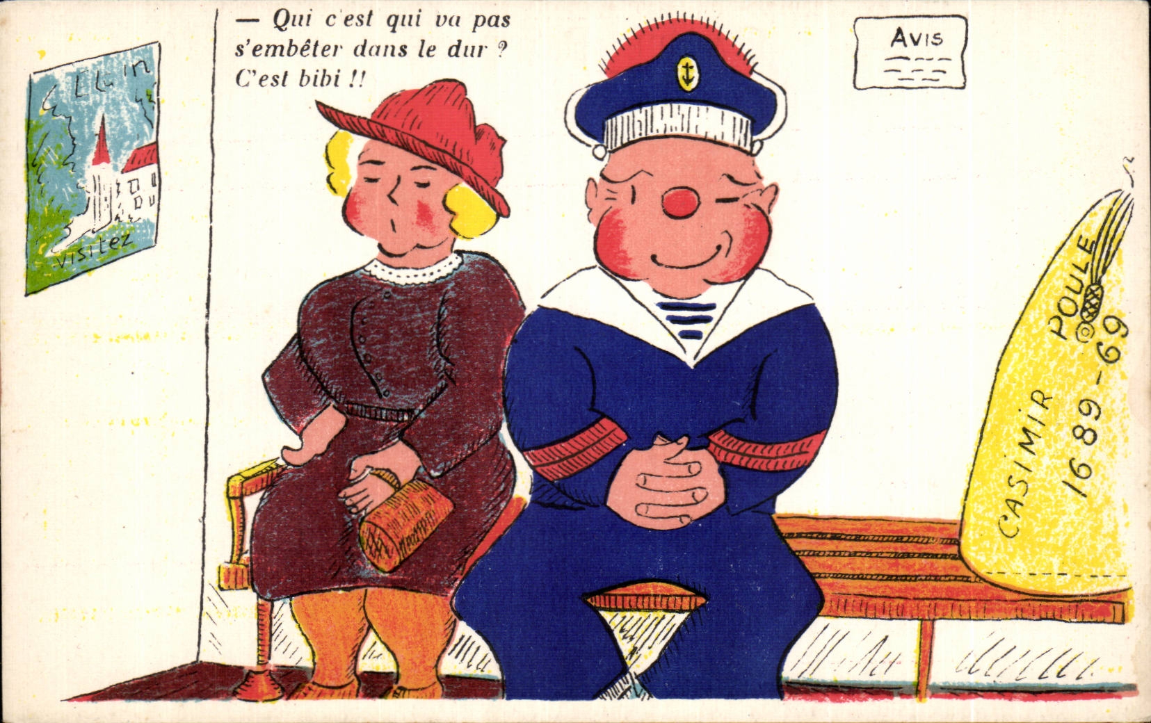 CPA Illustrator Militaria Casimir Poule Humor