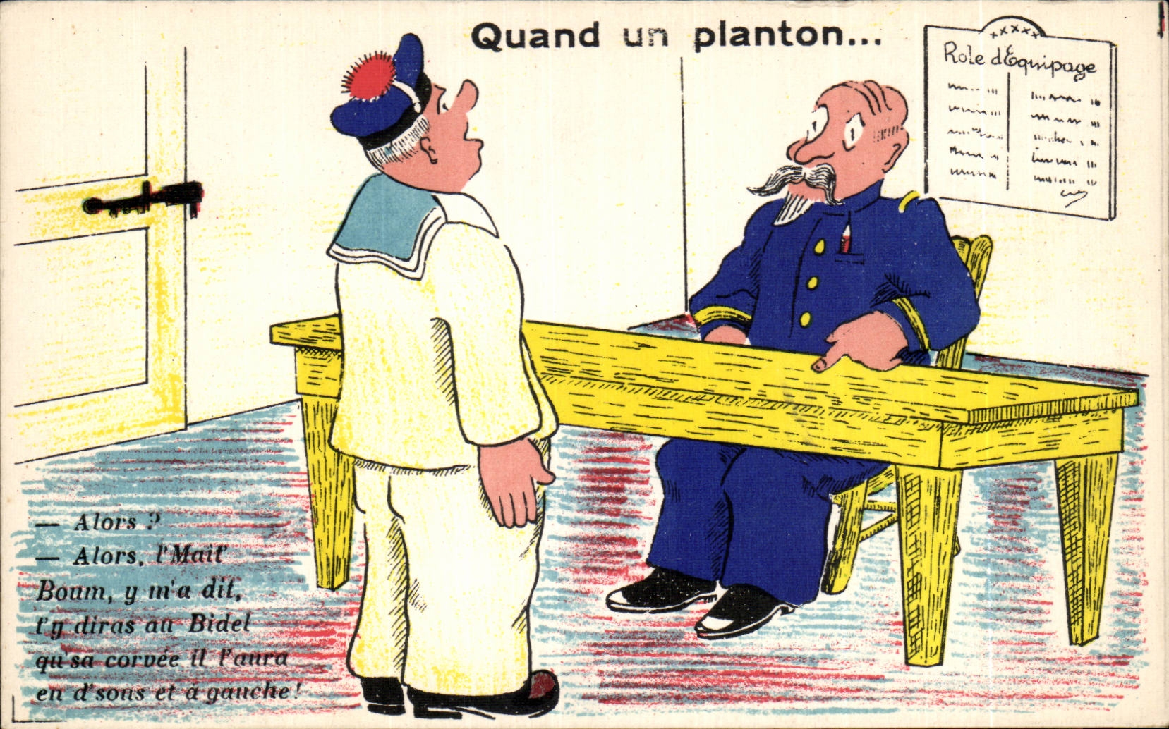 CPA Militaria Illustrator When a orderly Humor