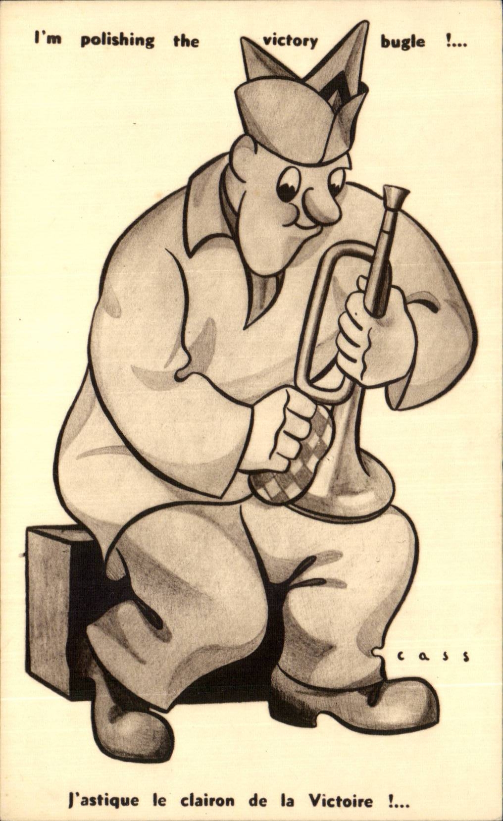 CPA Illustrator Militaria Humor Trumpet Tired Trumpet
