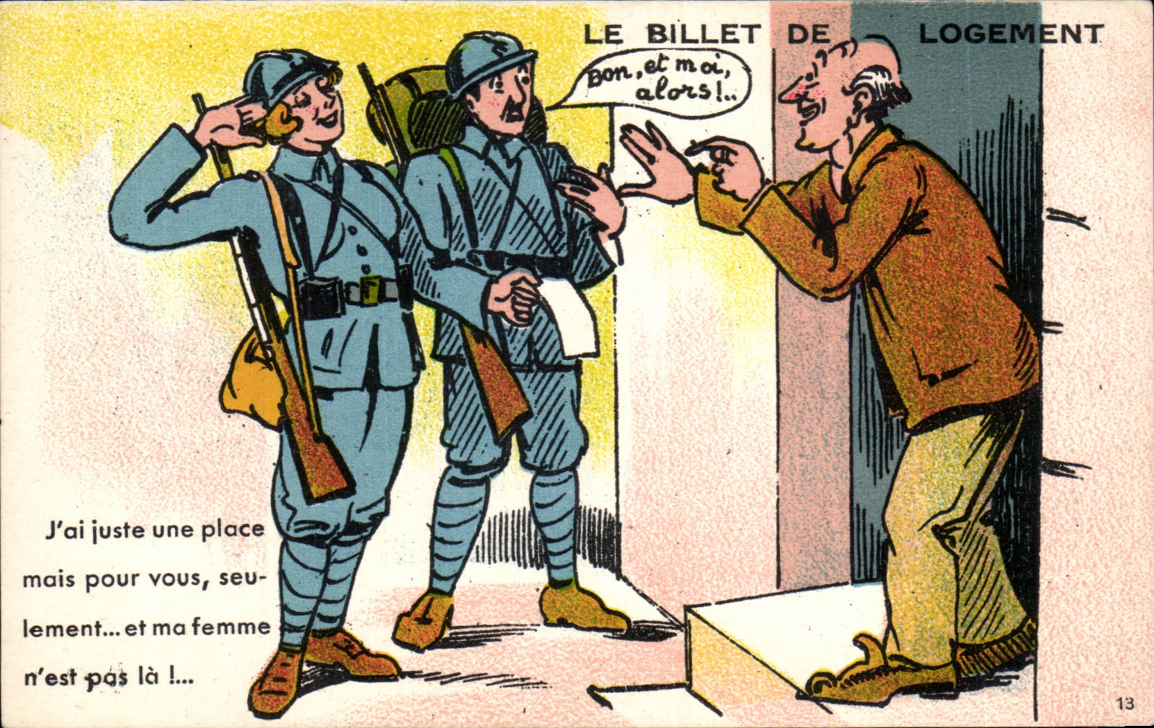 CPA Illustrator Militaria Humor Le billet