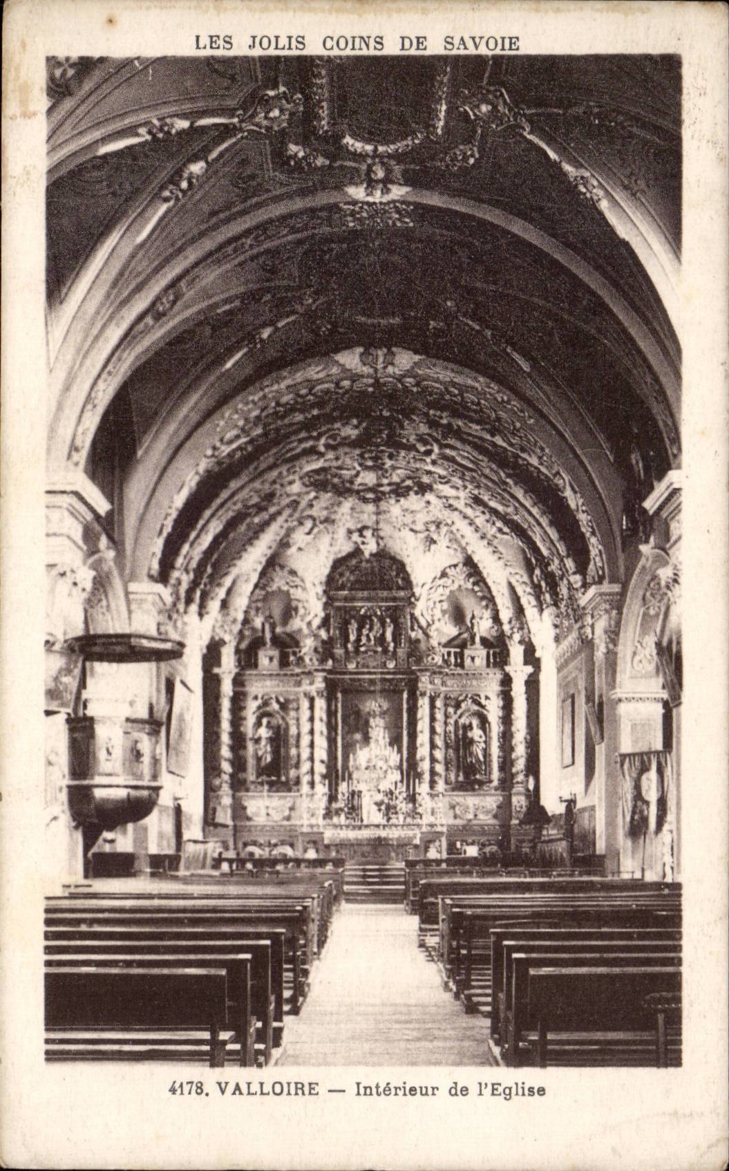 CPA Interior Valloire of the church