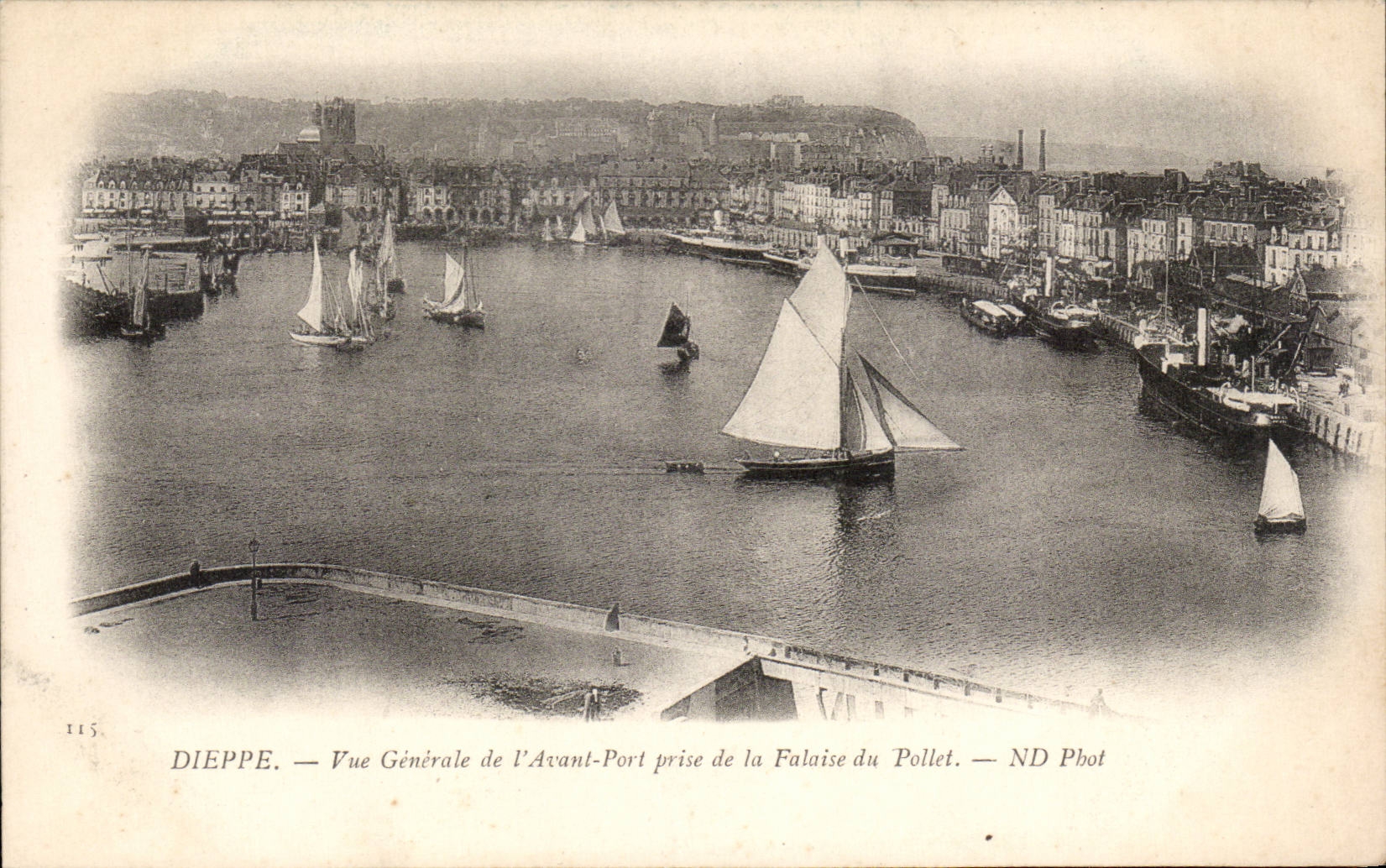 Opinion de CPA Dieppe antes del puerto tomado del acantilado de Pollet