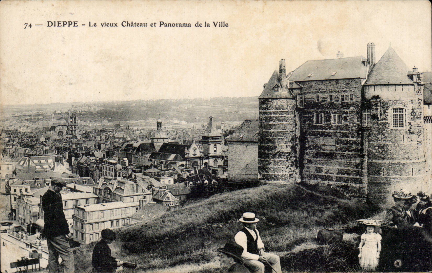 Castillo del viejo hombre de CPA Dieppe Le y panorama de la ciudad