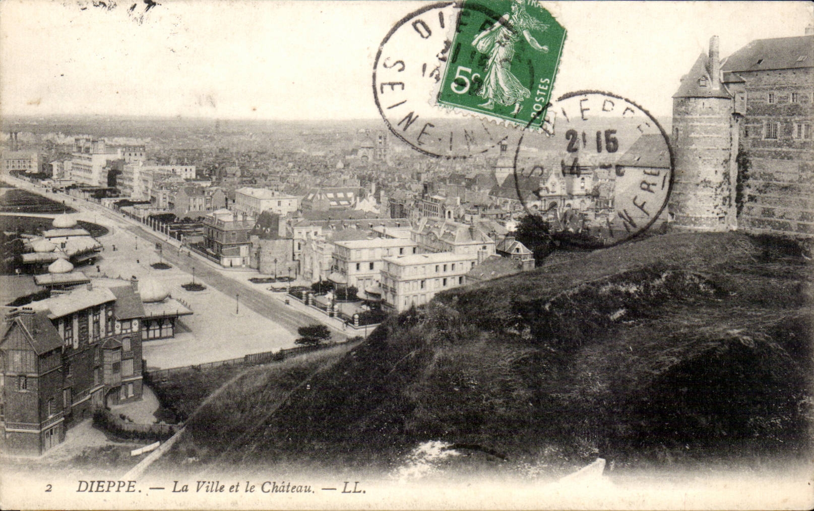 CPA Dieppe la ciudad y el castillo