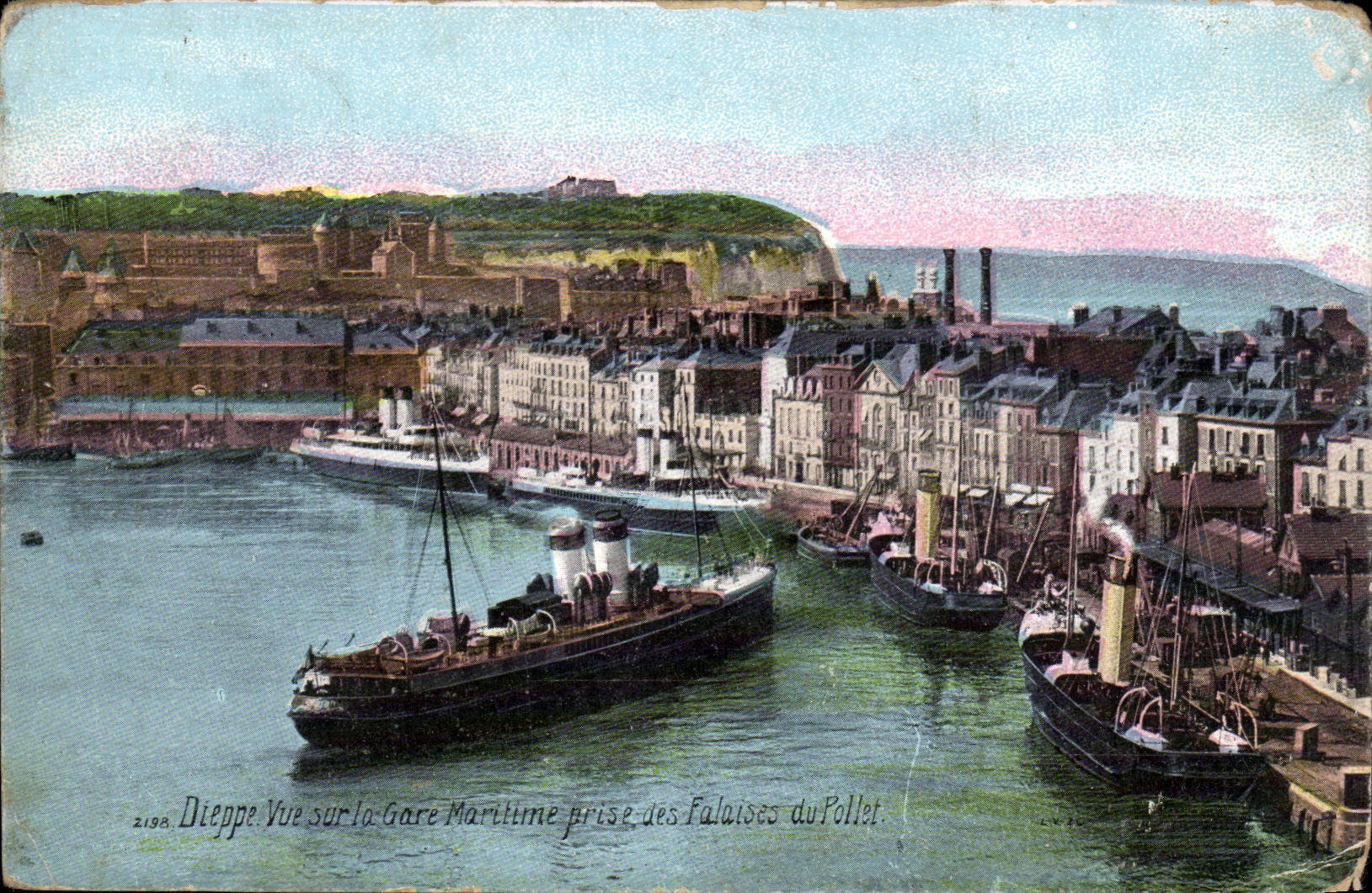 CPA Dieppe visto en el reten maritimo de la estacion de tren de acantilados de Pollet