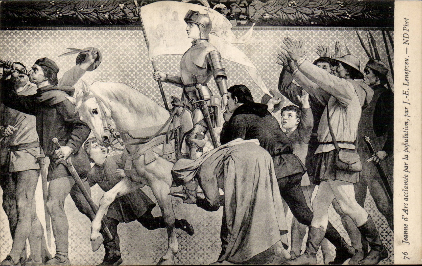 CPA Jeanne del acclamee del arco de la poblacion de Lenepveu