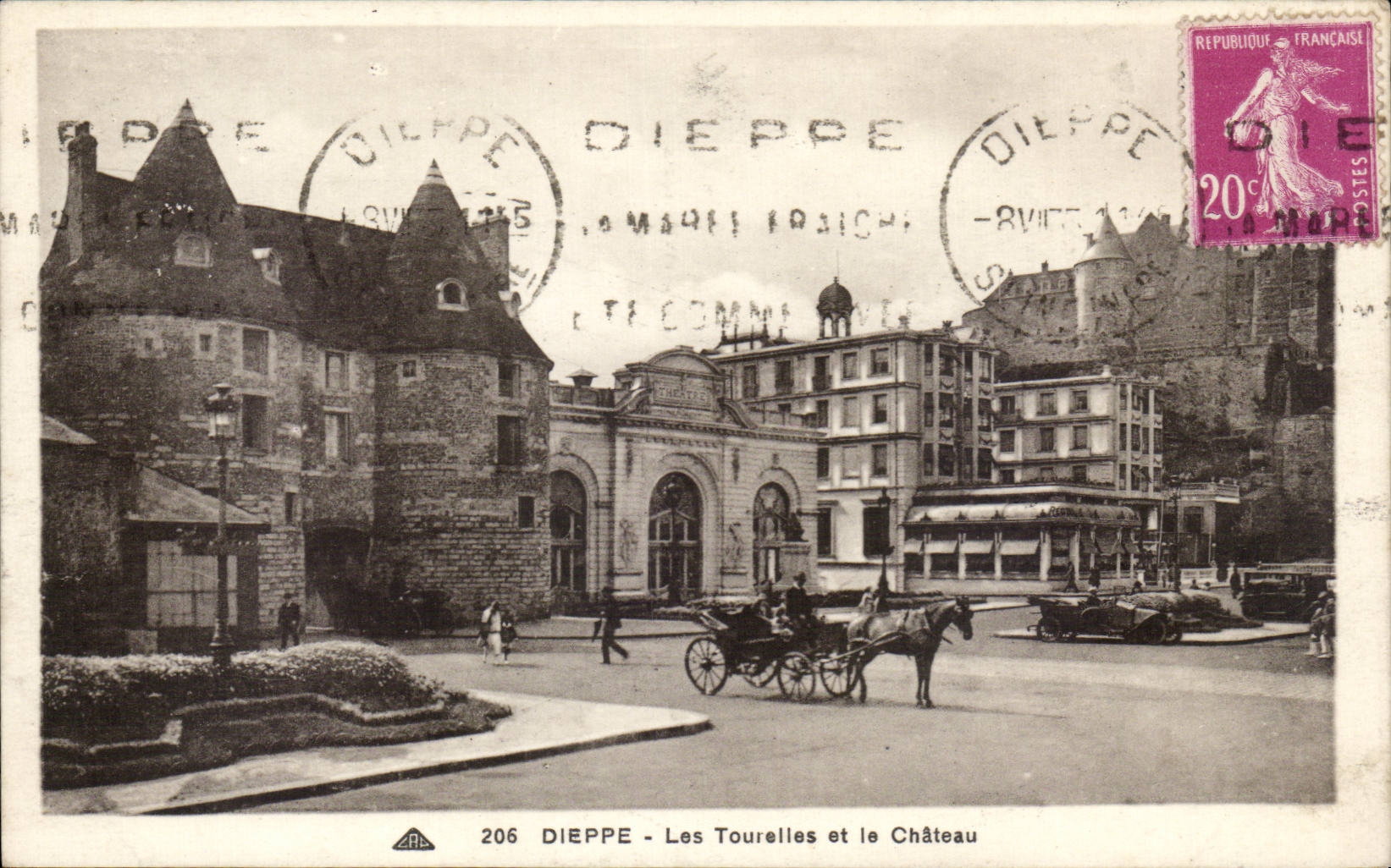 Torrecillas de CPA Dieppe y el castillo