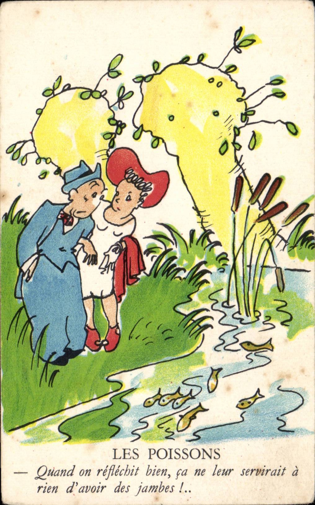 CPA Fantaisie Les poissons 