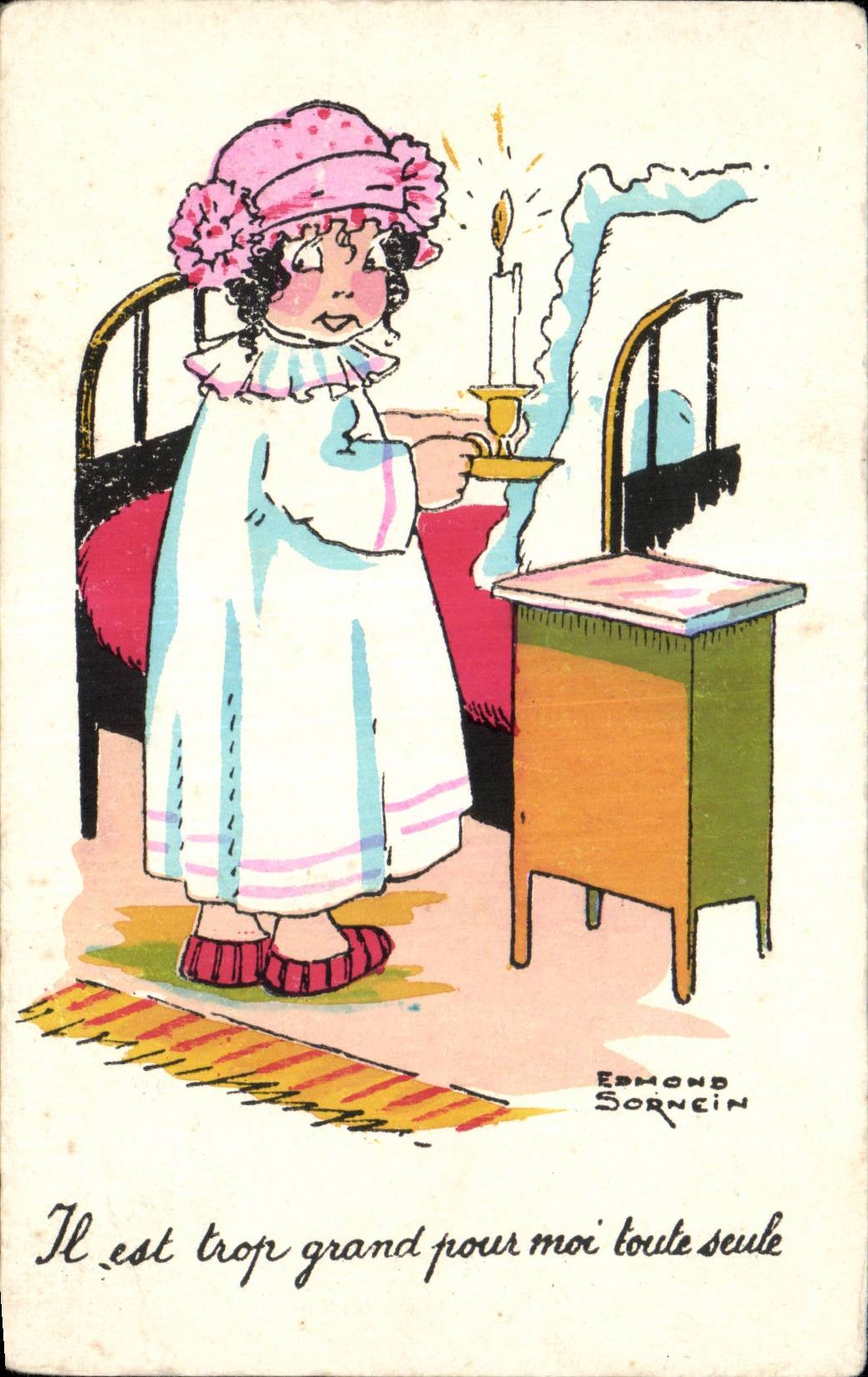 CPA Fantaisie Il est trop grand pour moi toute seule Edmond Sornein