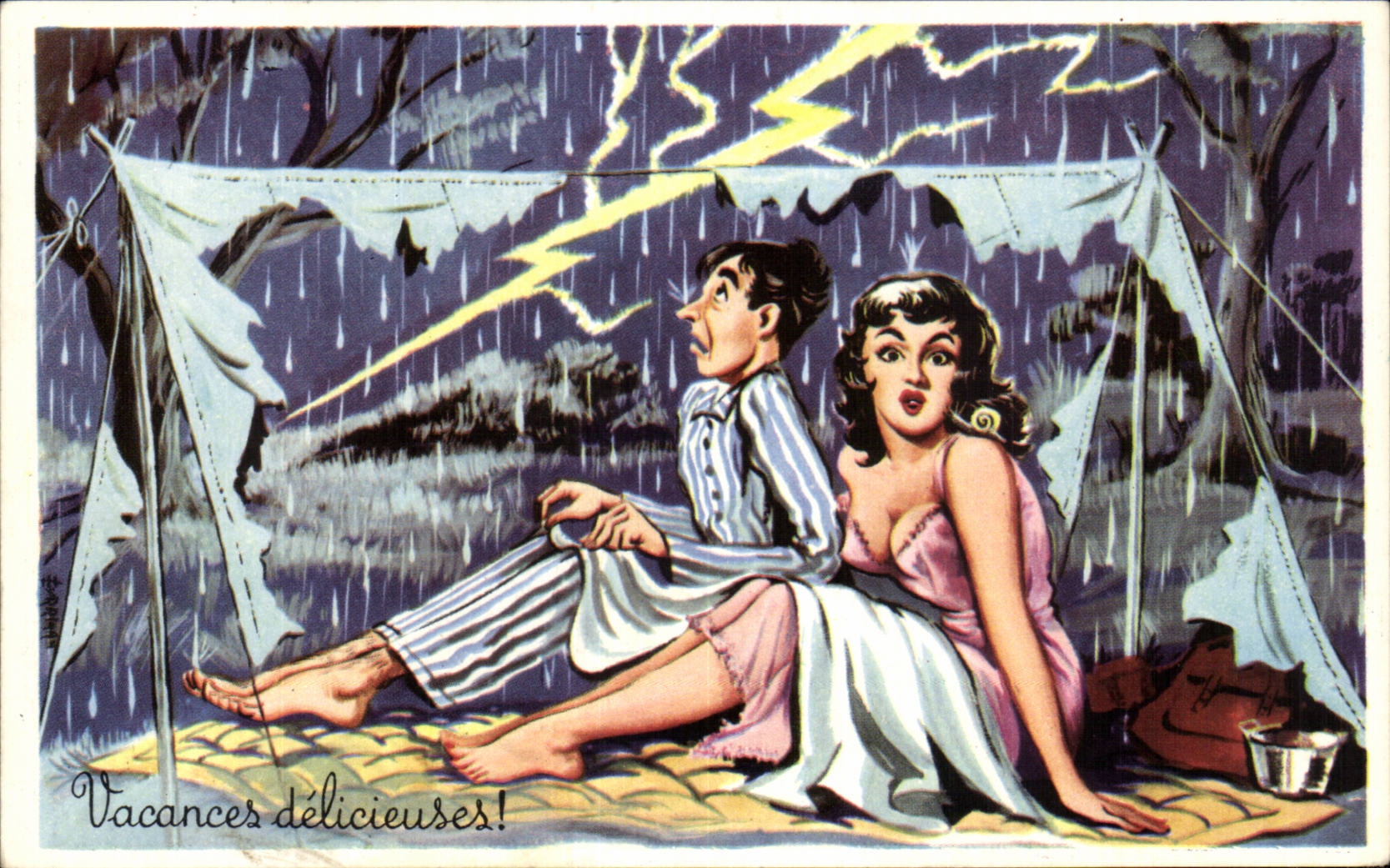 CPA Fantaisie Humour Vacances delicieuses