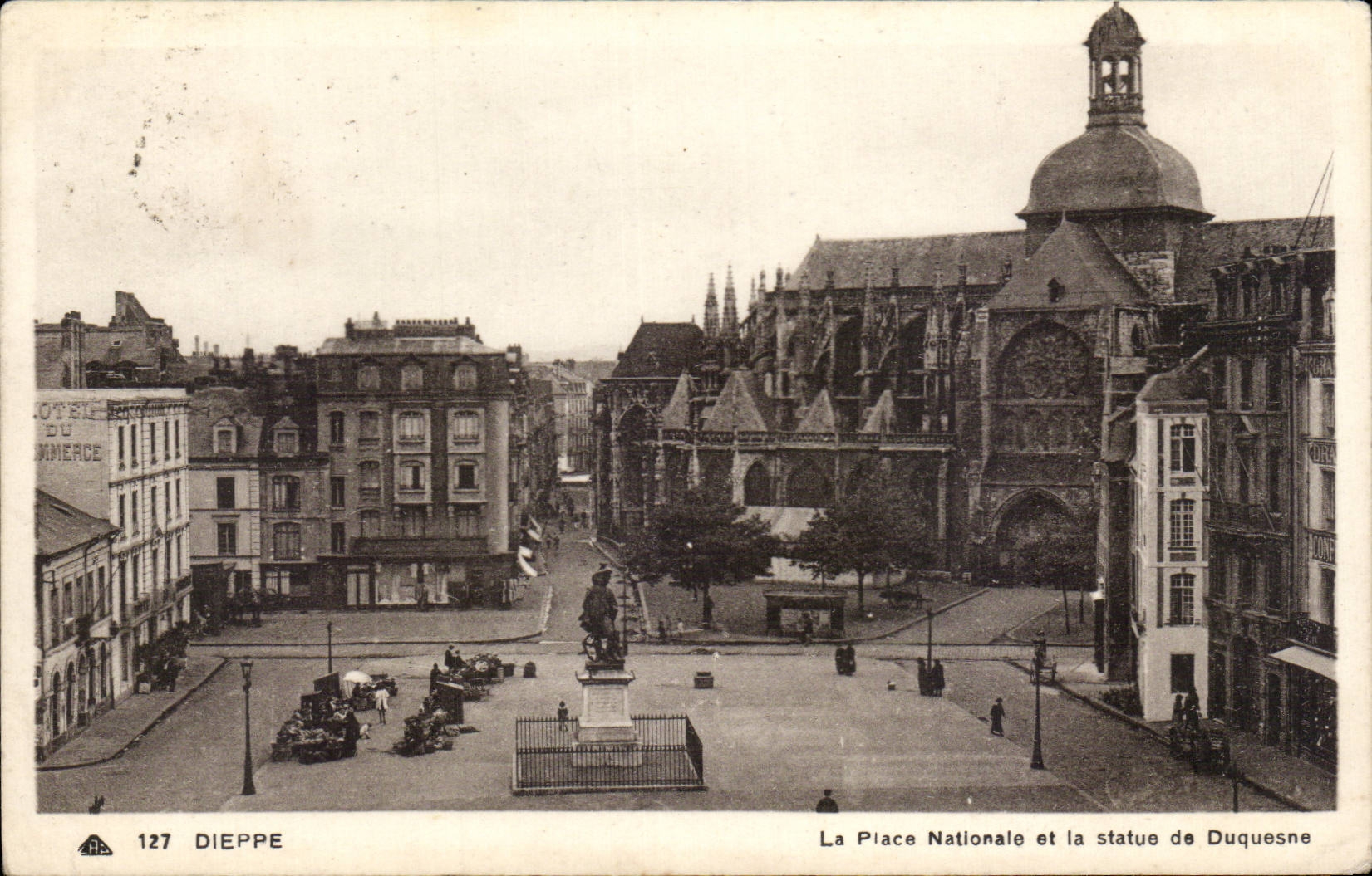 CPA Dieppe the national place and Statue of Duquesne