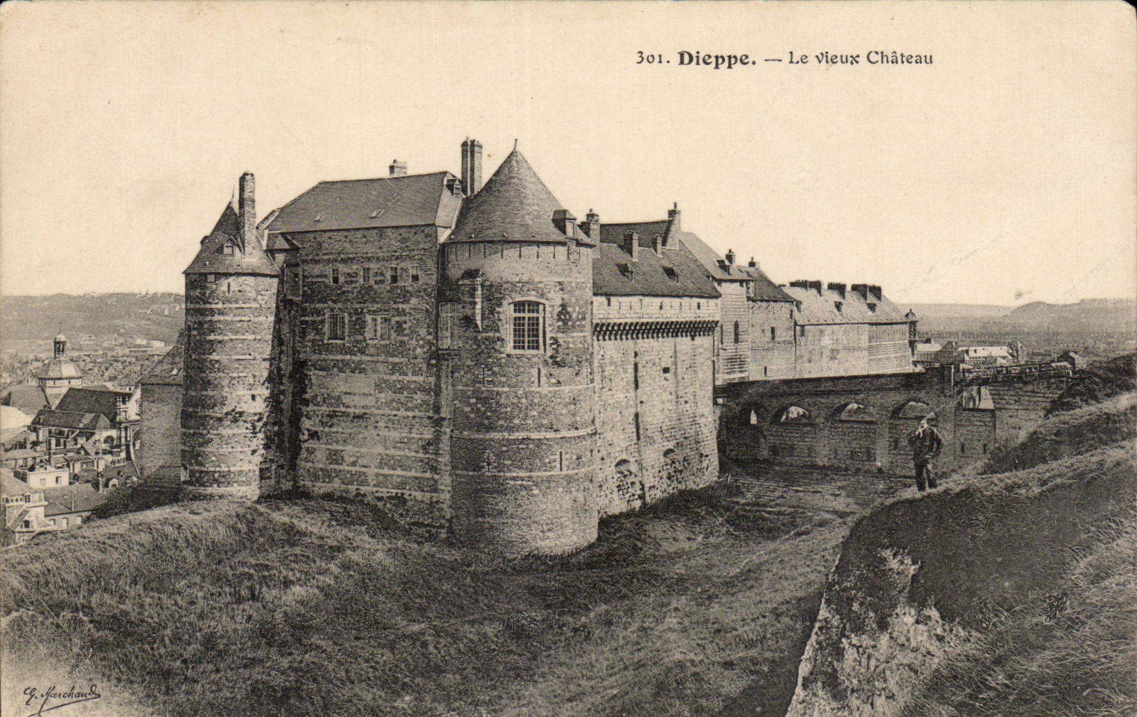 CPA Dieppe Le old man castle
