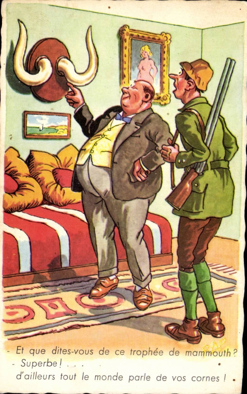 CPA Fantaisie Illustrateur Chasse Chasseur Humour