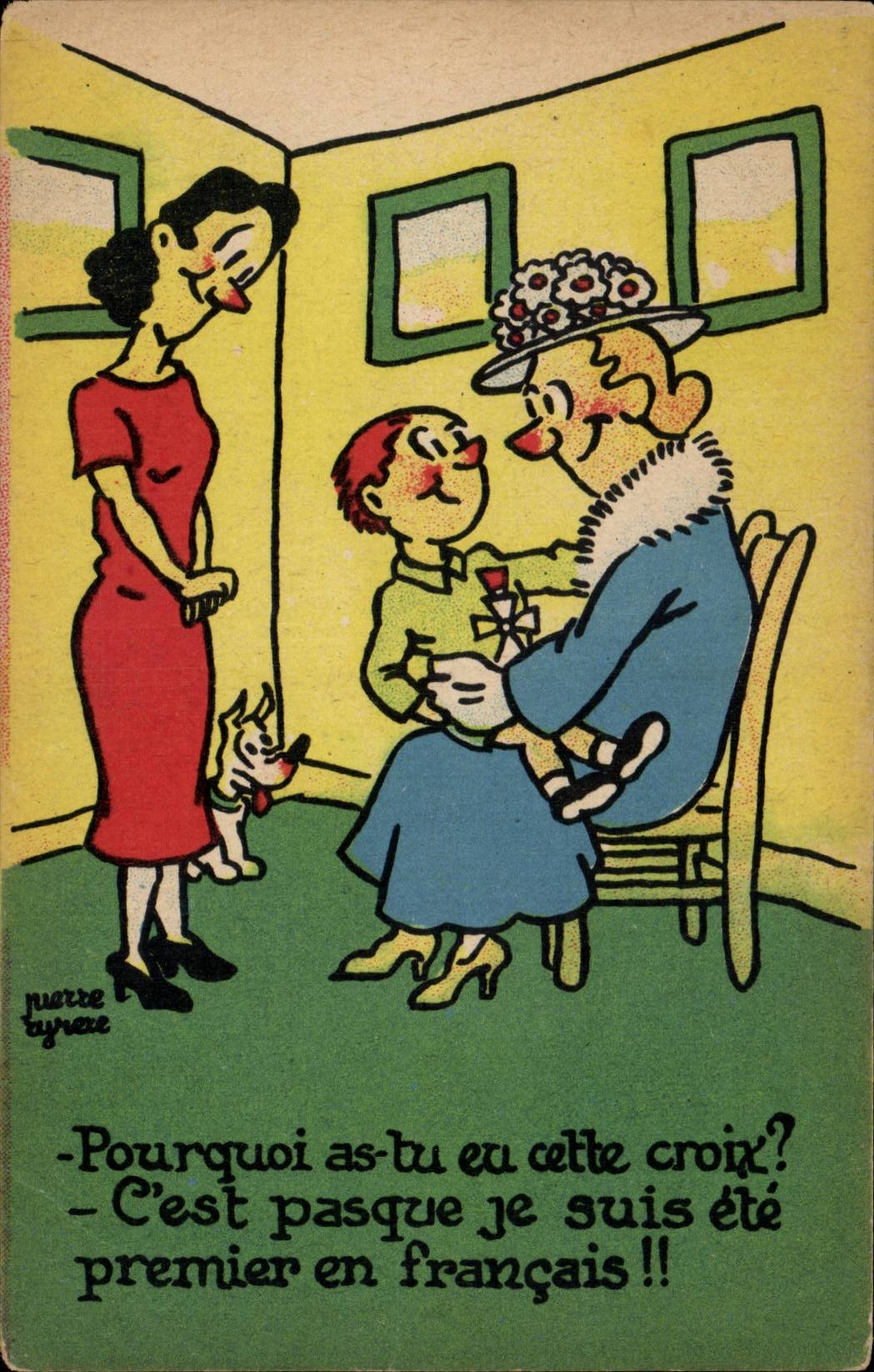 CPA Fantaisie Illustrateur Pierre Tyrere Femme Enfant