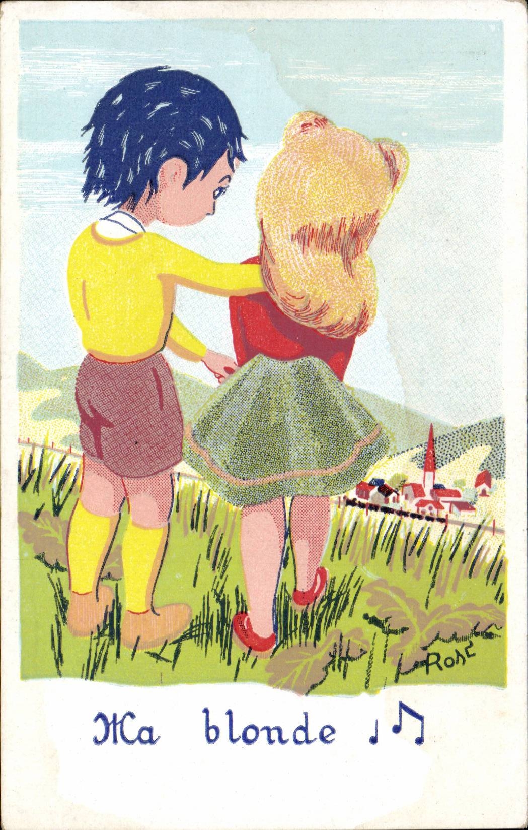 Ninos del ilustrador de la fantasia de CPA mi blonde