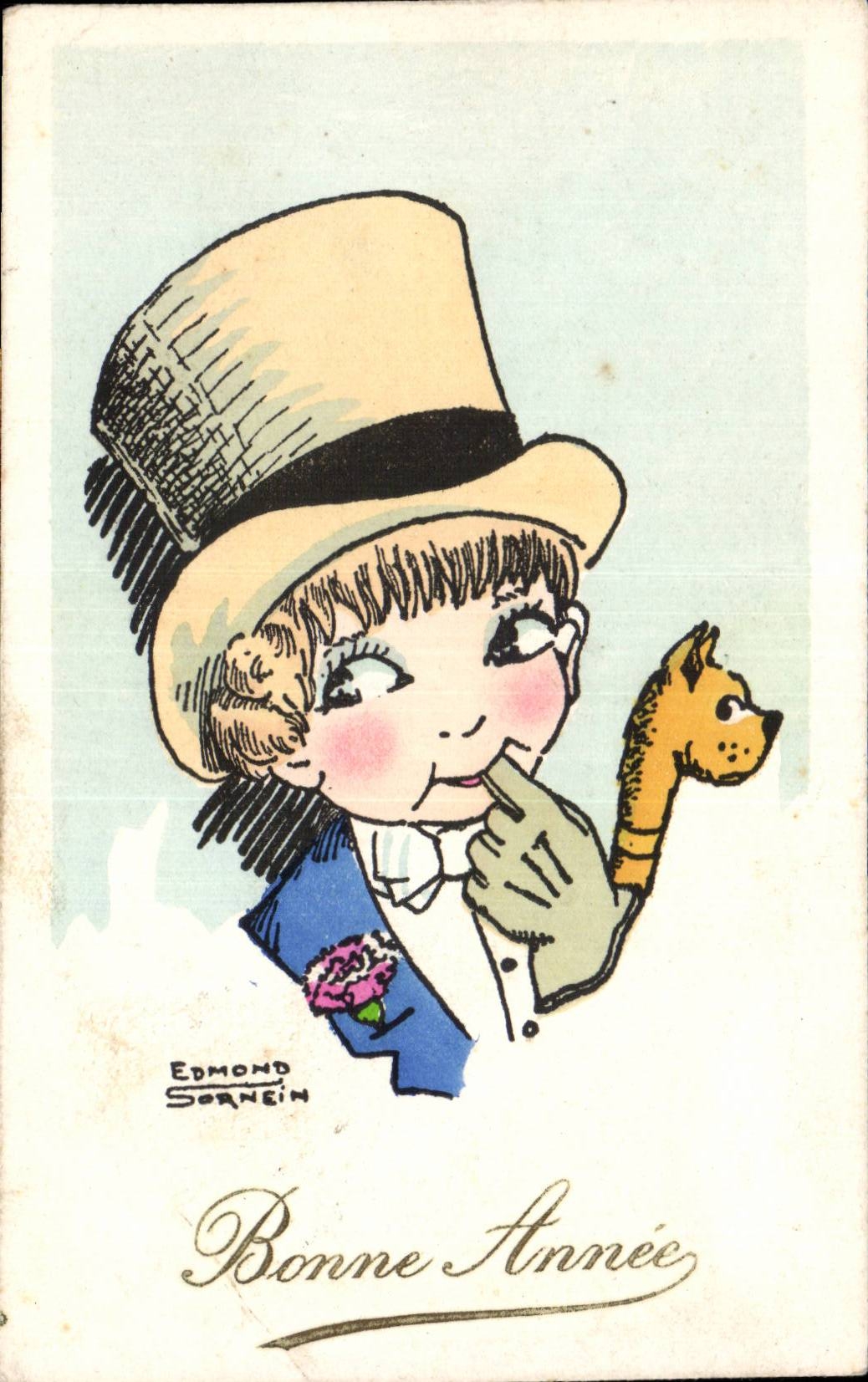 CPA Fantaisie Illustrateur Humour Edmond Sornein Bonne Annee