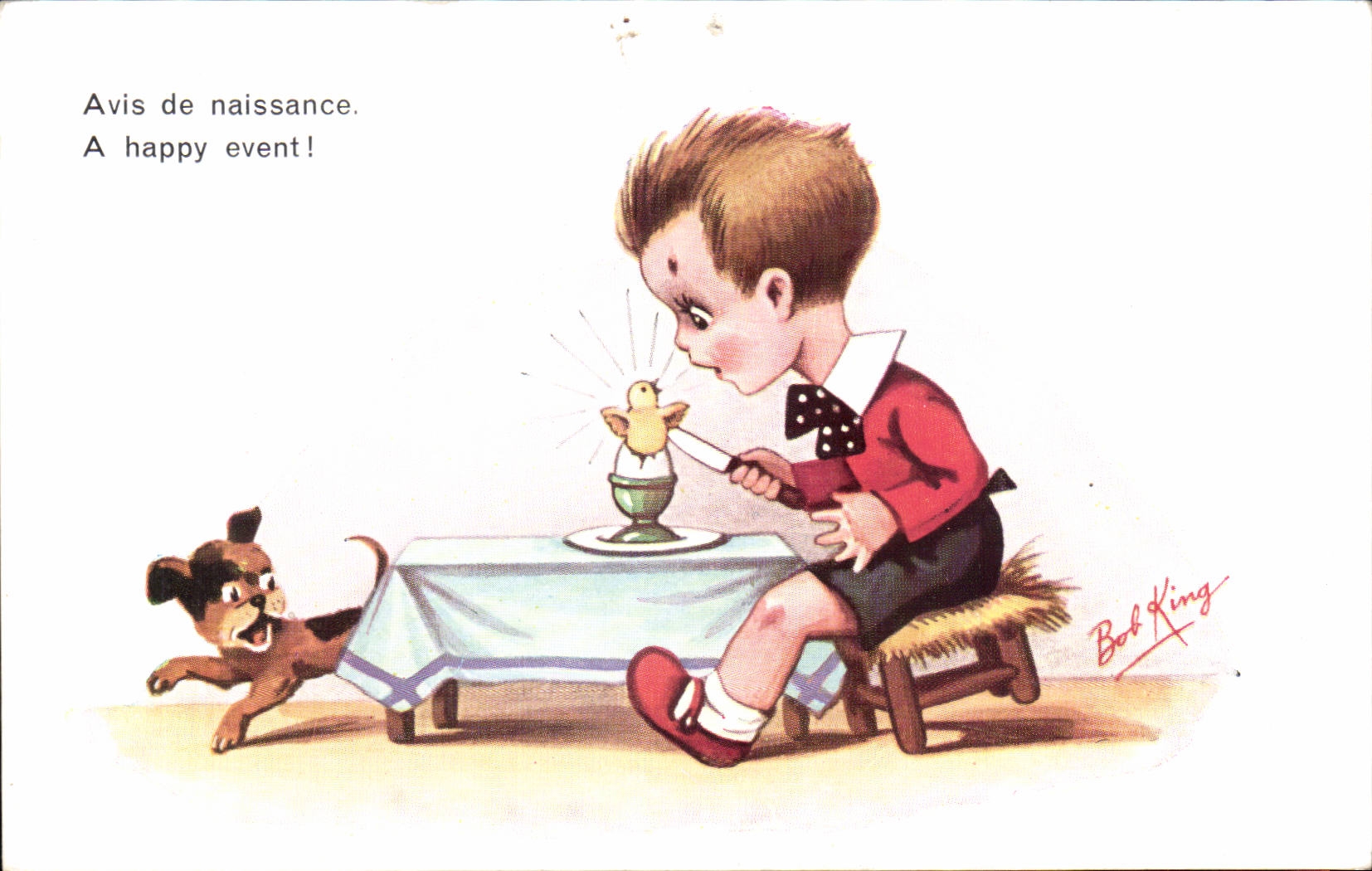 La opinion de la esposa del nino del humor de CPA Fantaisie del nacimiento tiene respiradero feliz! Rey de Bob del perro del perro