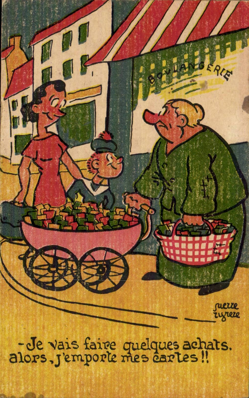 CPA Fantaisie Illustrateur Humour Boulangerie Je vais faire quelques achats